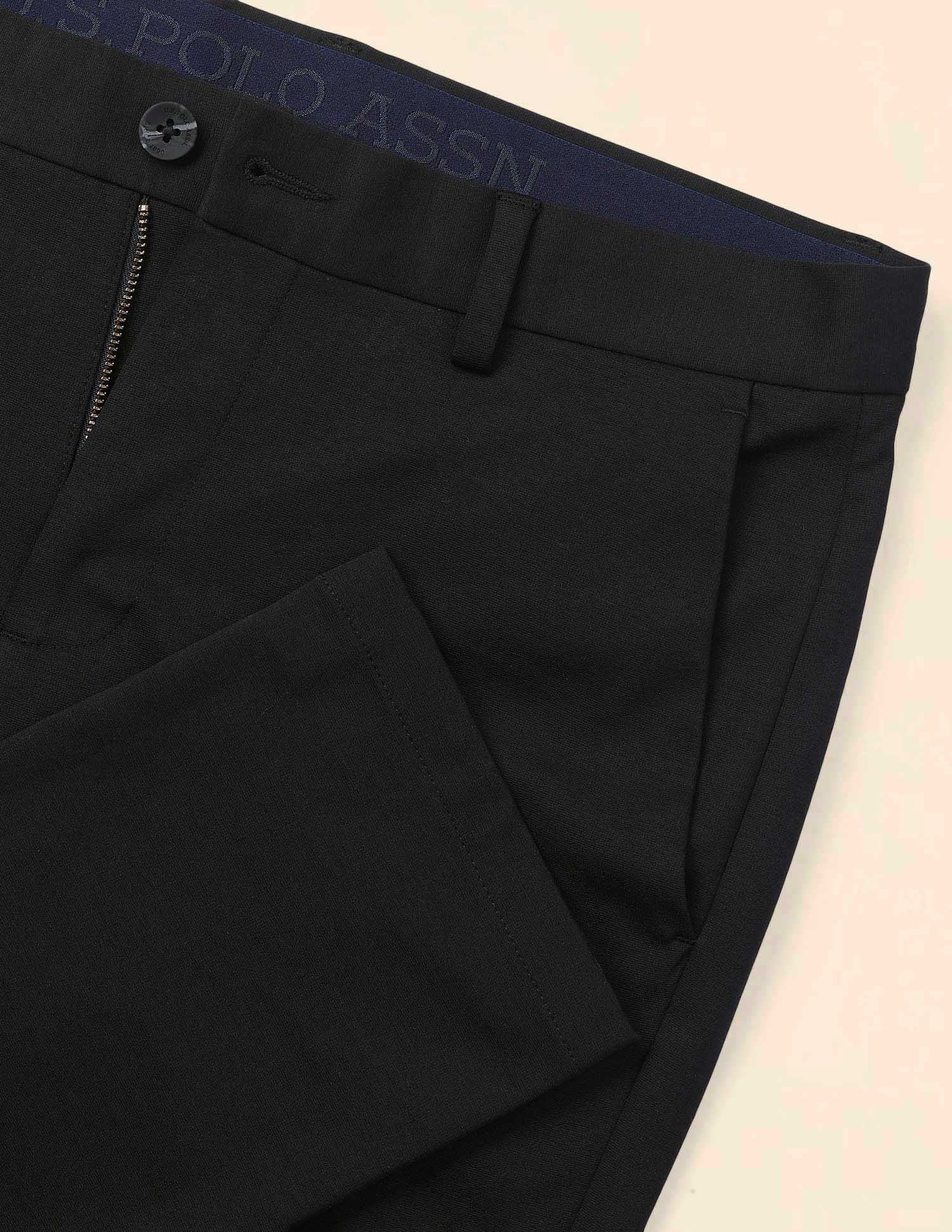 Mid Rise Austin Slim Fit Trousers Black - U.S. POLO ASSN. | Large