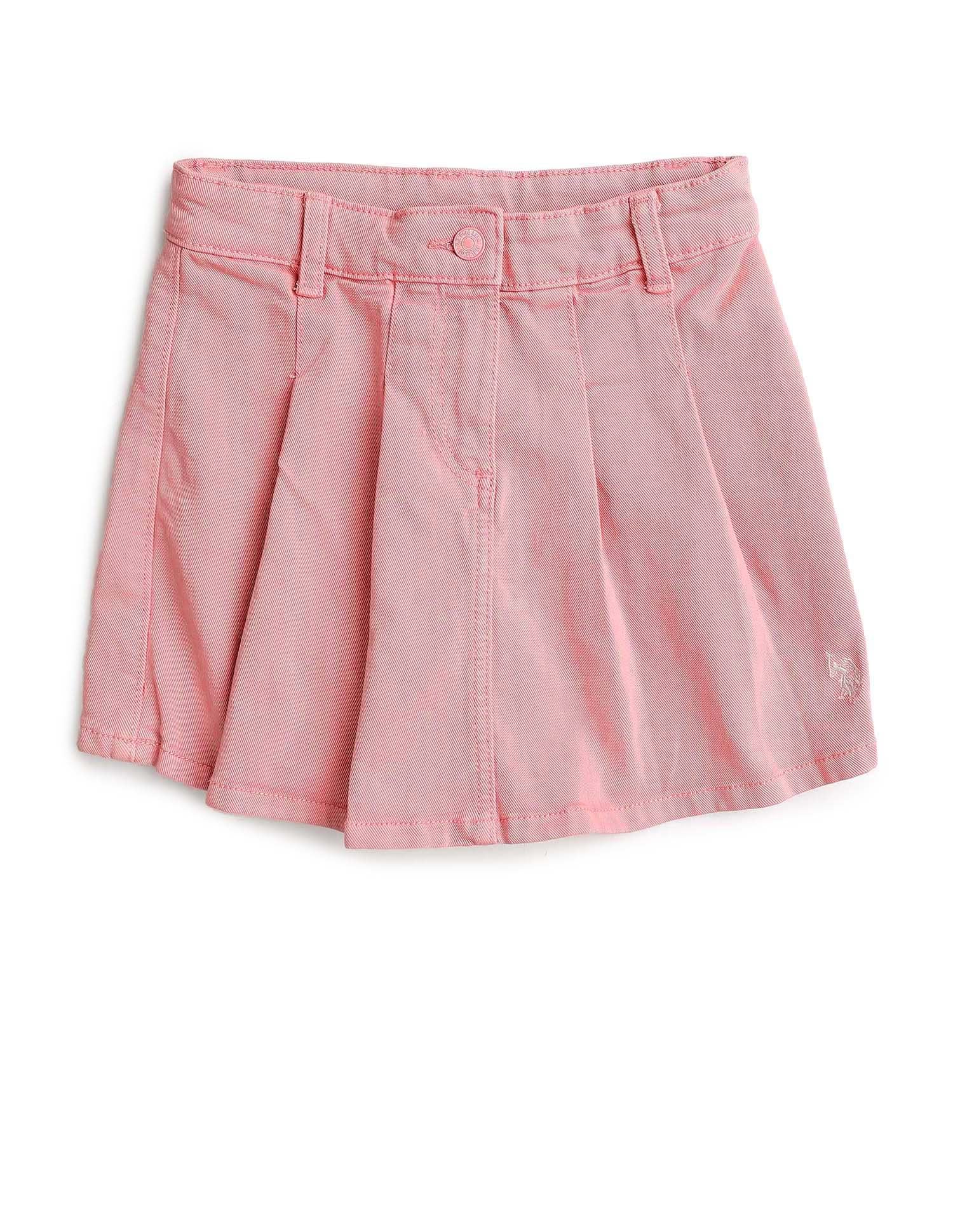 Girls Regular Fit Denim Shorts Pink - U.S. POLO ASSN. | Large