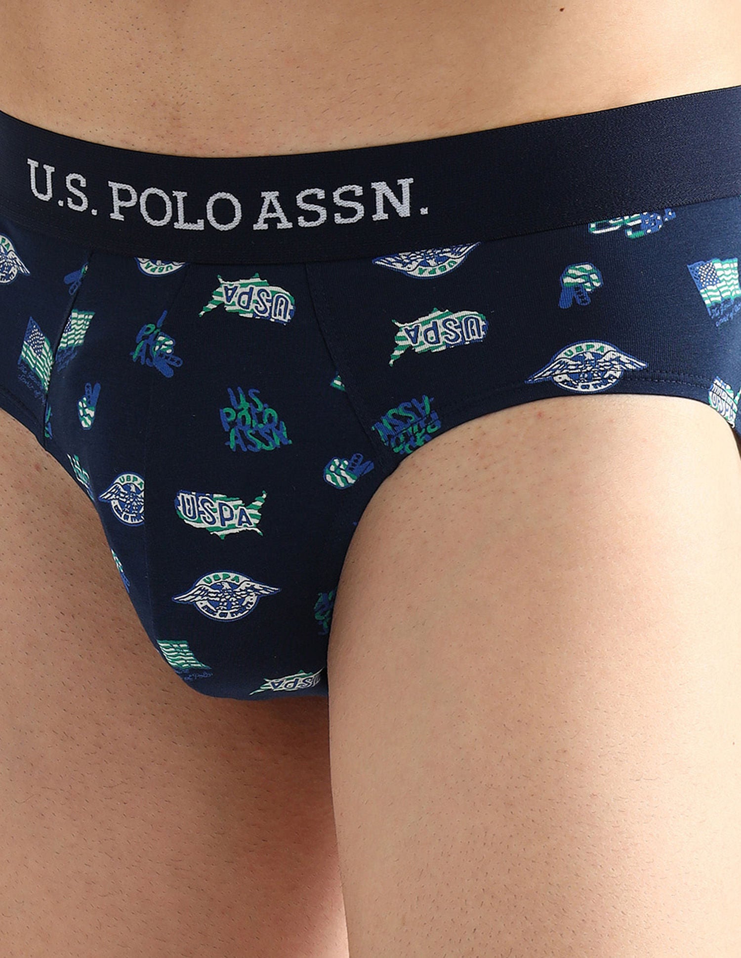 Elasticized Waist Solid OEB14 Briefs - Pack Of 3 Iced Coffee, Navy and Old Rose - U.S. POLO ASSN. | Large