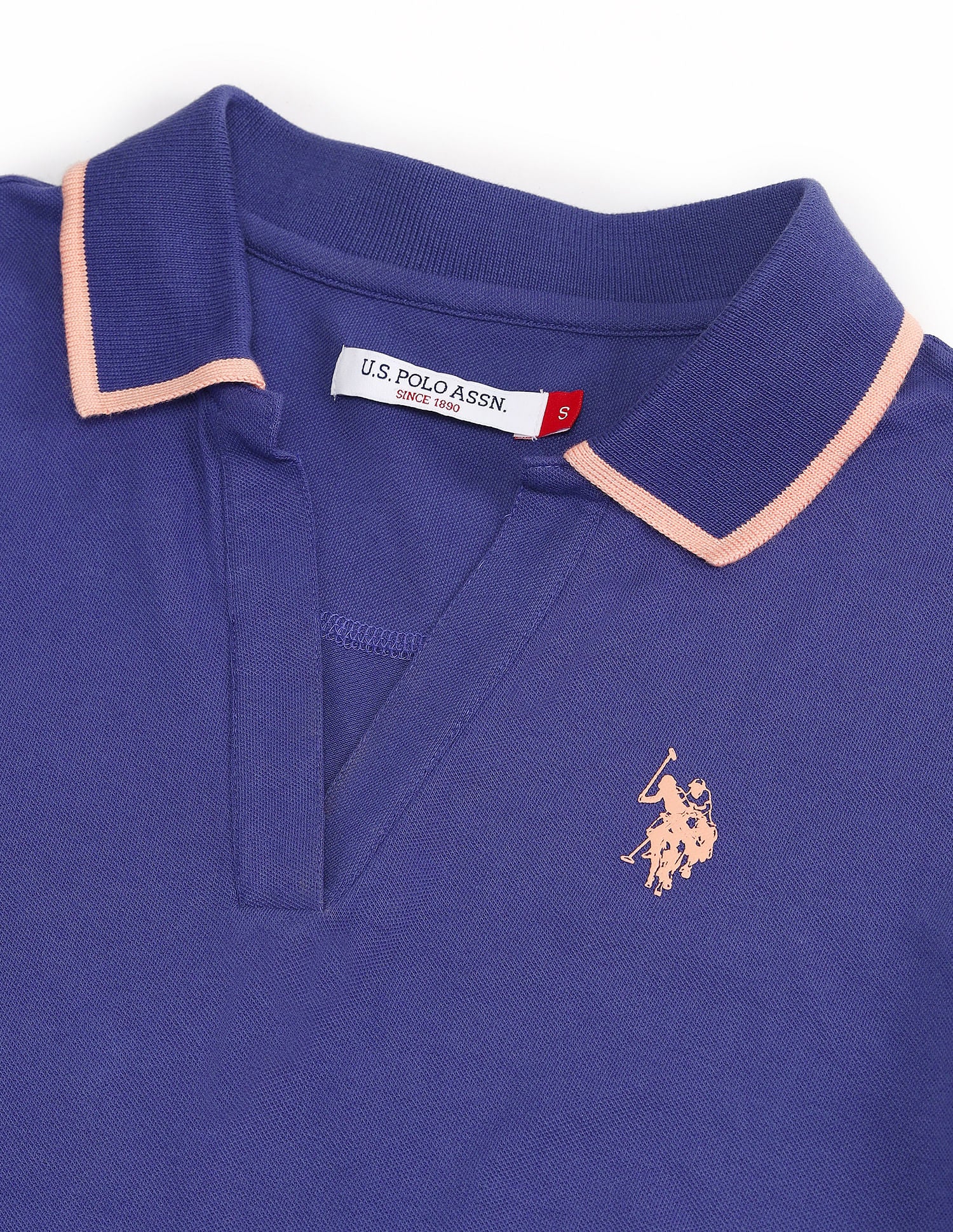 Tipped Collar Solid Polo Shirt Purple - U.S. POLO ASSN. | Large