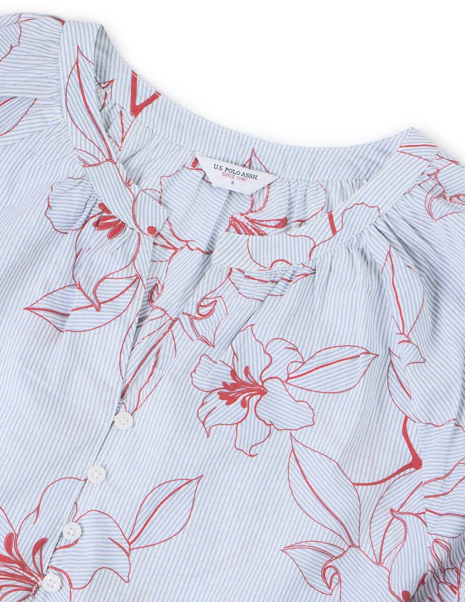 Floral Printed Tie-Up Top Multicoloured - U.S. POLO ASSN. | Large