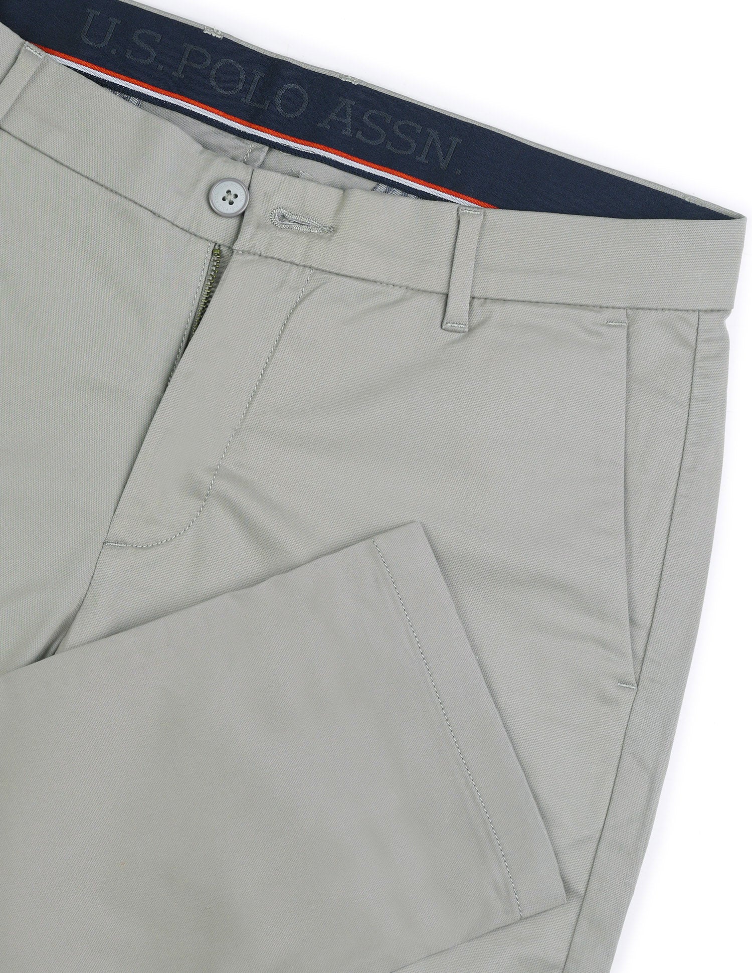 Textured Dobby Trousers Light Grey - U.S. POLO ASSN. | Large