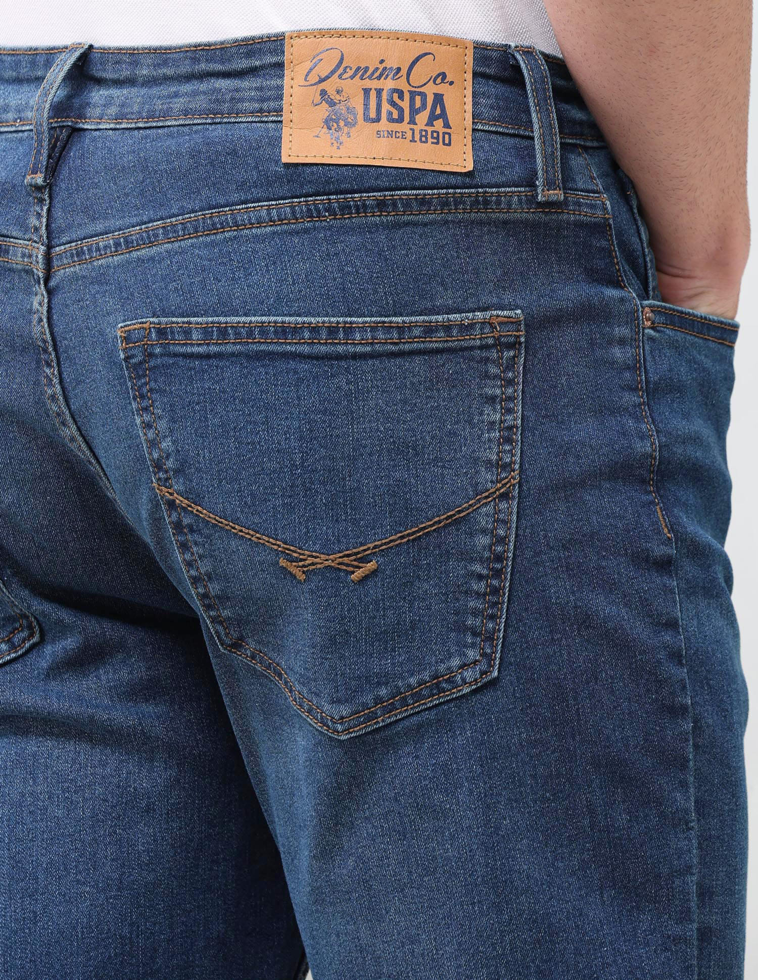 Solid Slim Straight Fit Jeans Blue - U.S. Polo Assn. India | Large