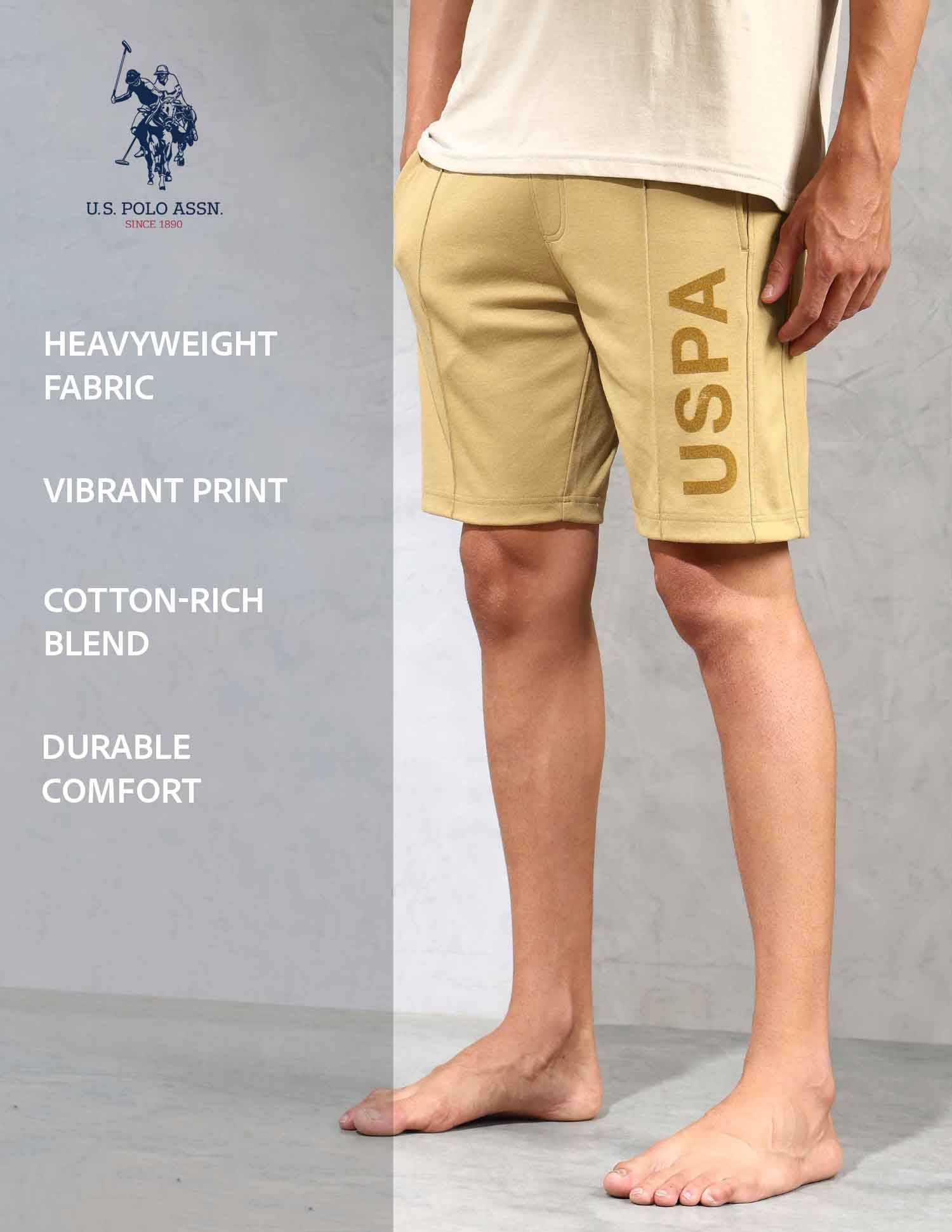 Brand Printed OES06 Lounge Shorts - Pack Of 1 Off White - U.S. POLO ASSN. | Large
