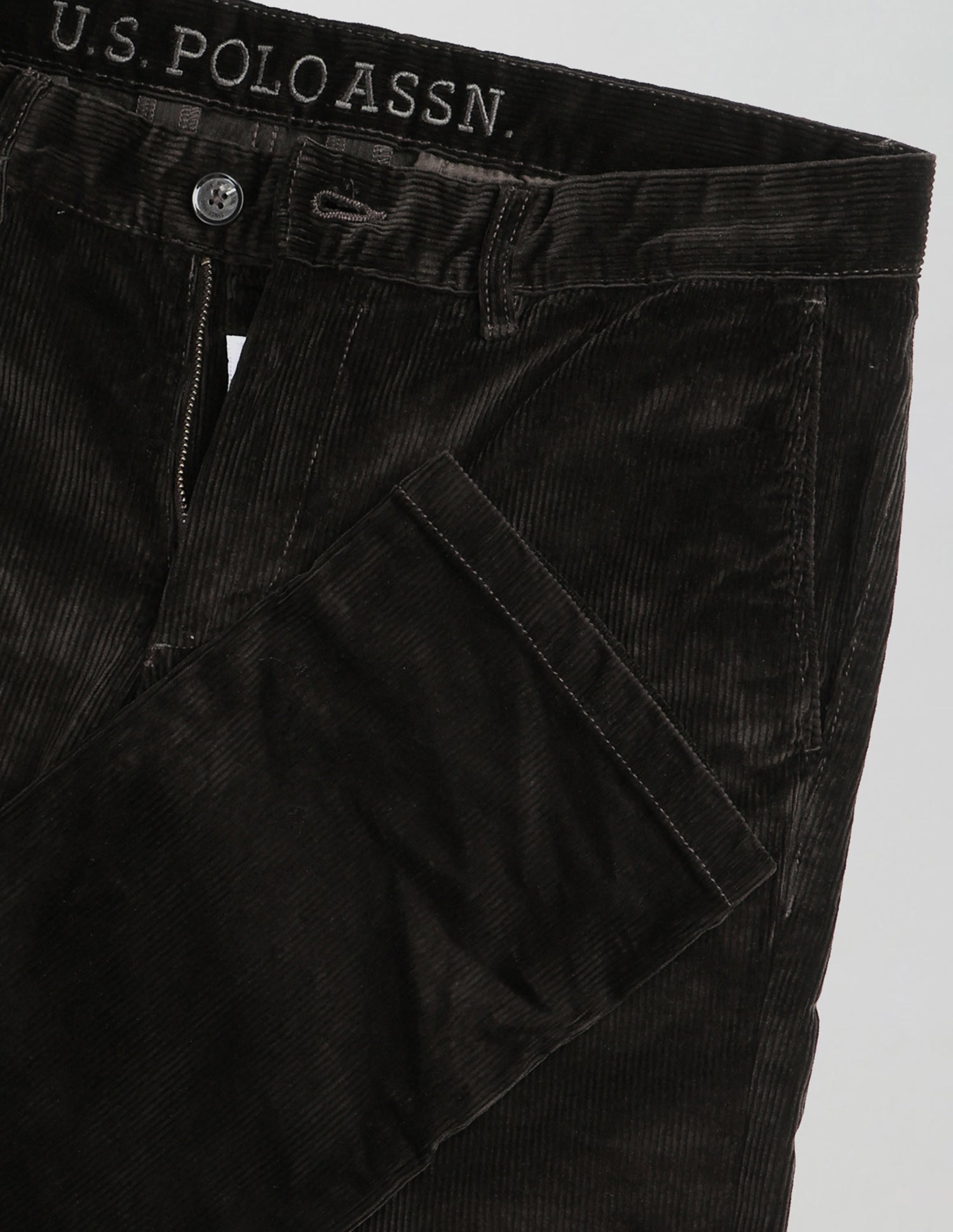 Denver Slim Fit Corduroy Trousers Dark Olive - U.S. POLO ASSN. | Large
