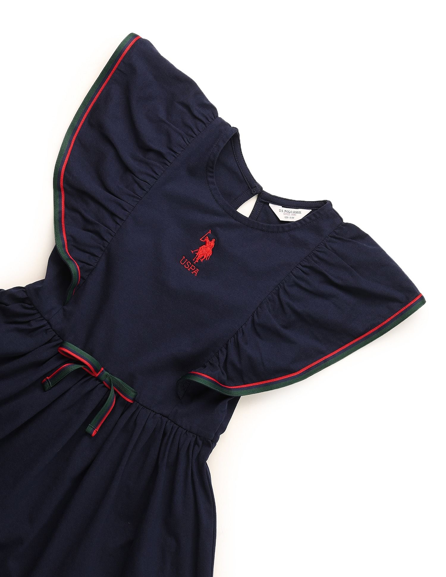 Girls Ruffles Fit And Flare Dress Navy - U.S. POLO ASSN. | Large