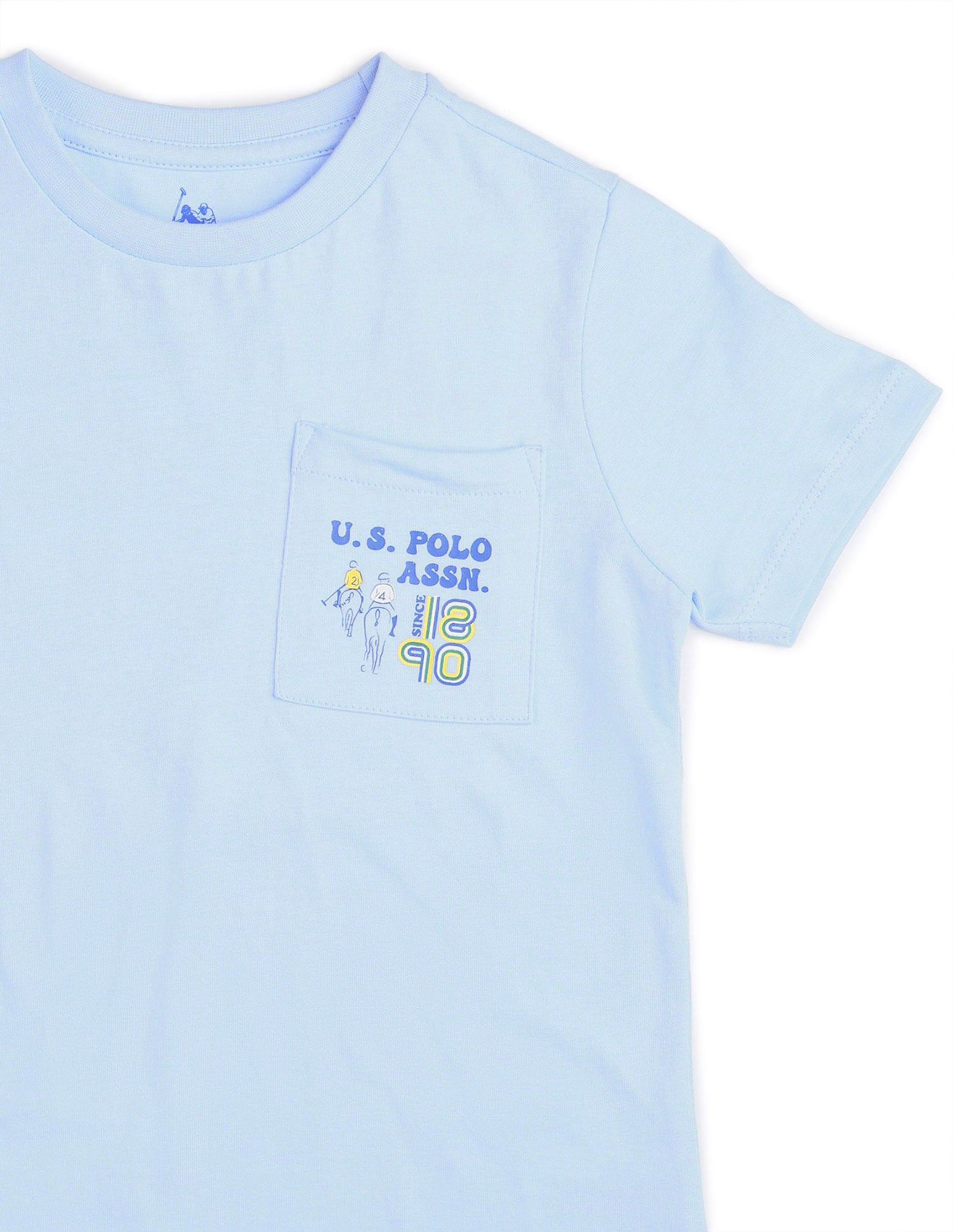 Boys Graphic Printed Regular Fit T Shirt Light Blue - U.S. POLO ASSN. | Large