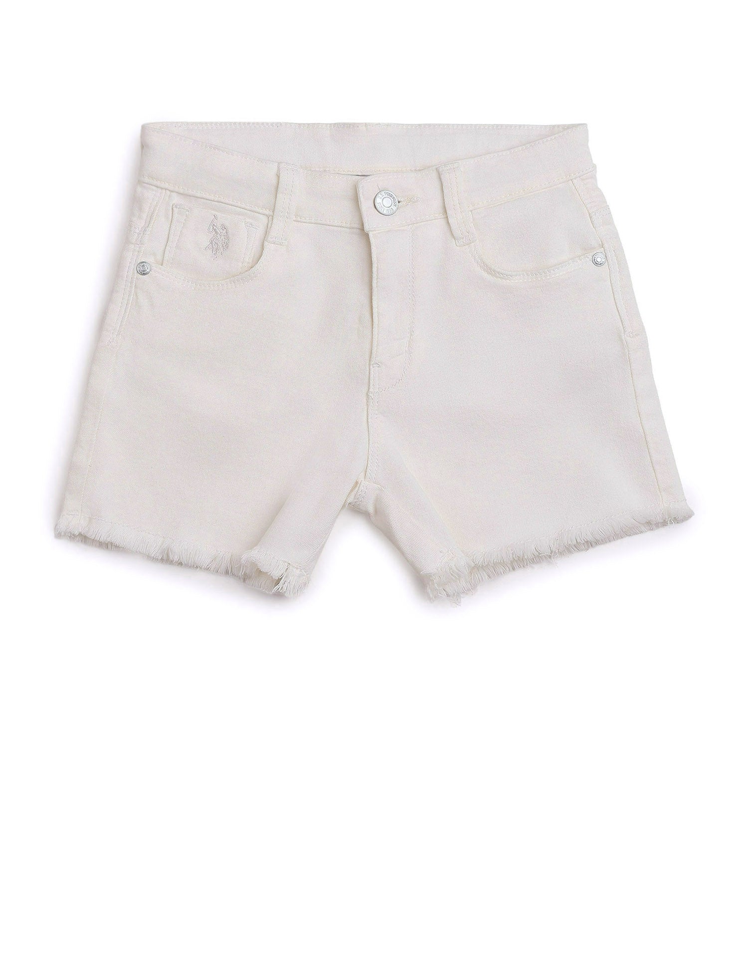 Girls Twill Denim Shorts White - U.S. Polo Assn. India | Large