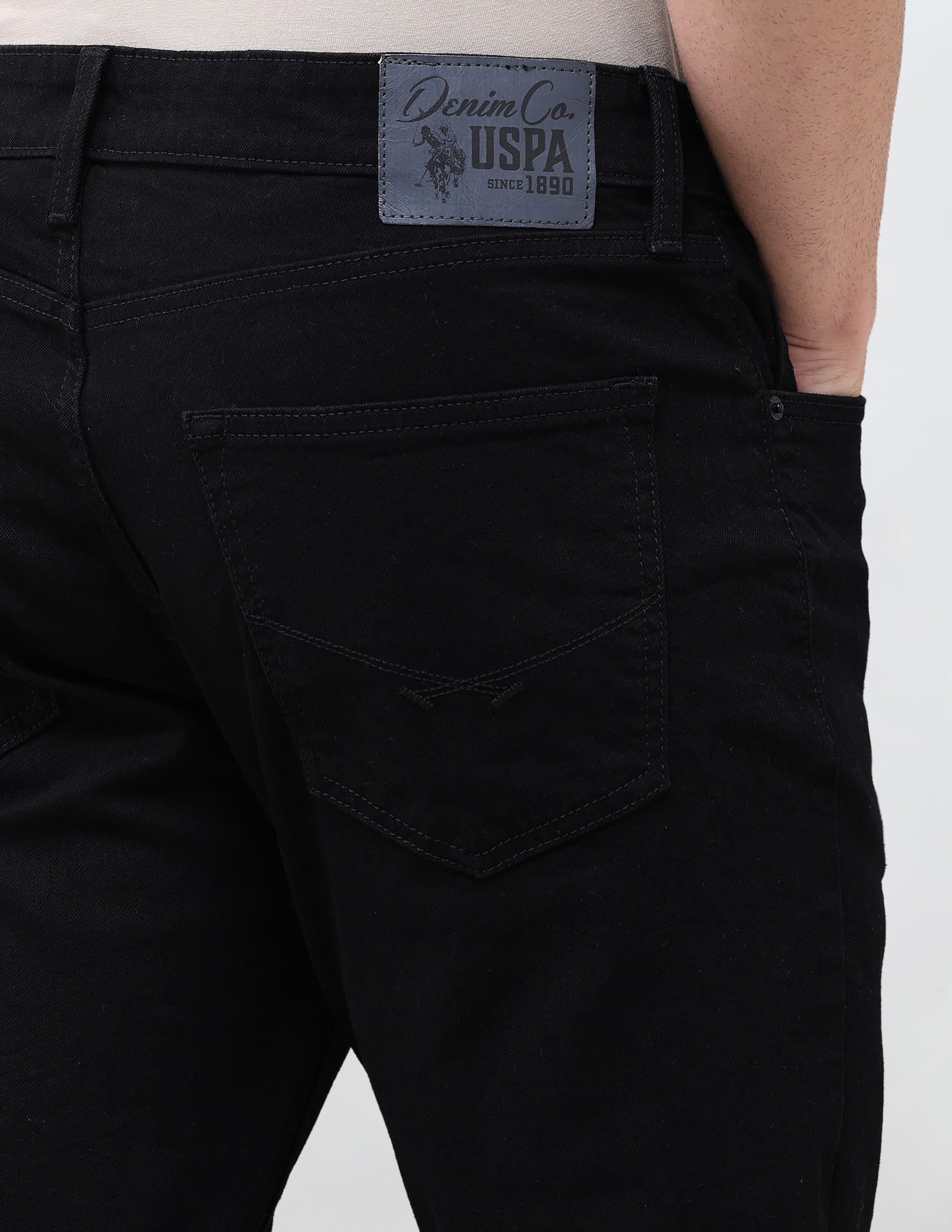 Solid Slim Fit Jeans Black - U.S. Polo Assn. India | Large