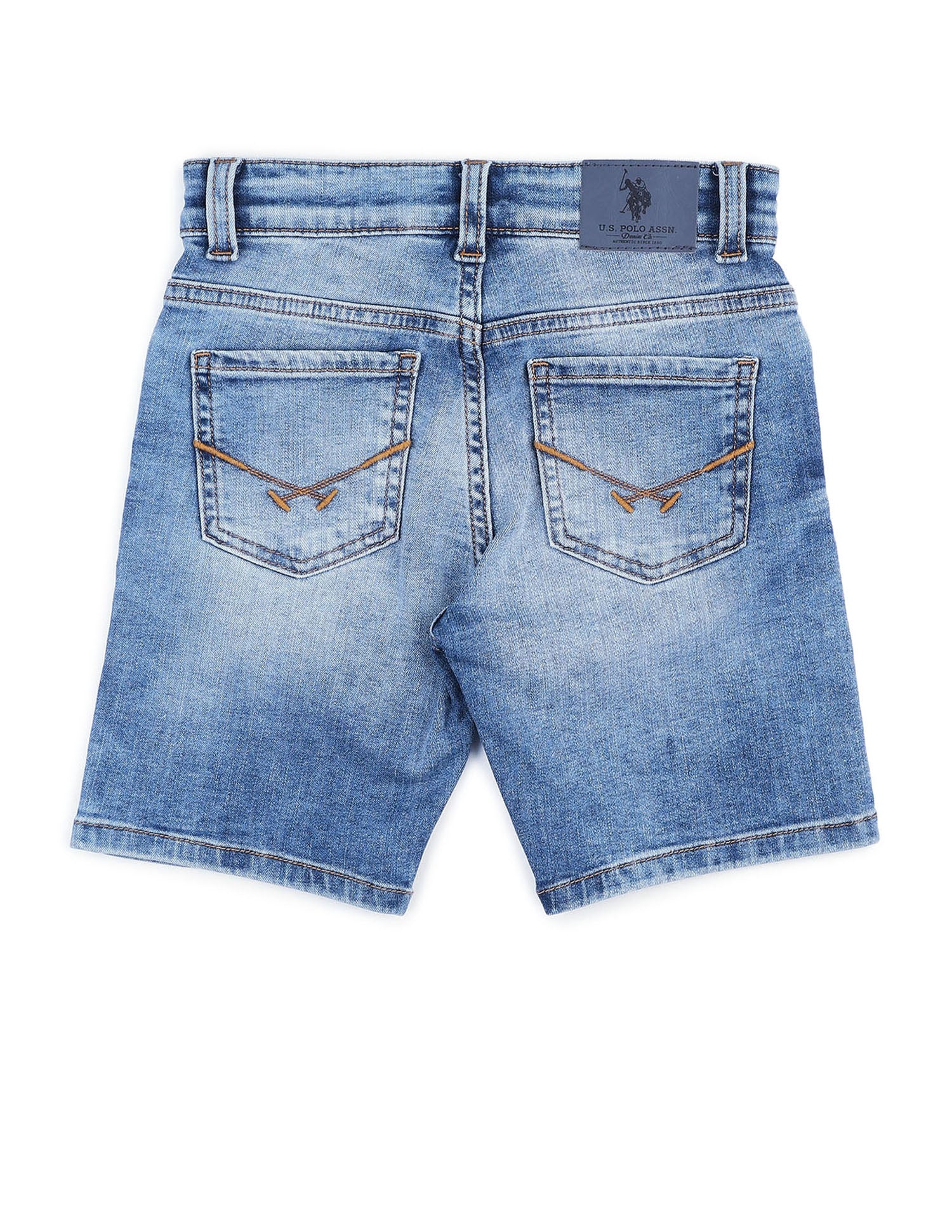 Boys Mid Rise Denim Shorts Light Indigo - U.S. POLO ASSN. | Large