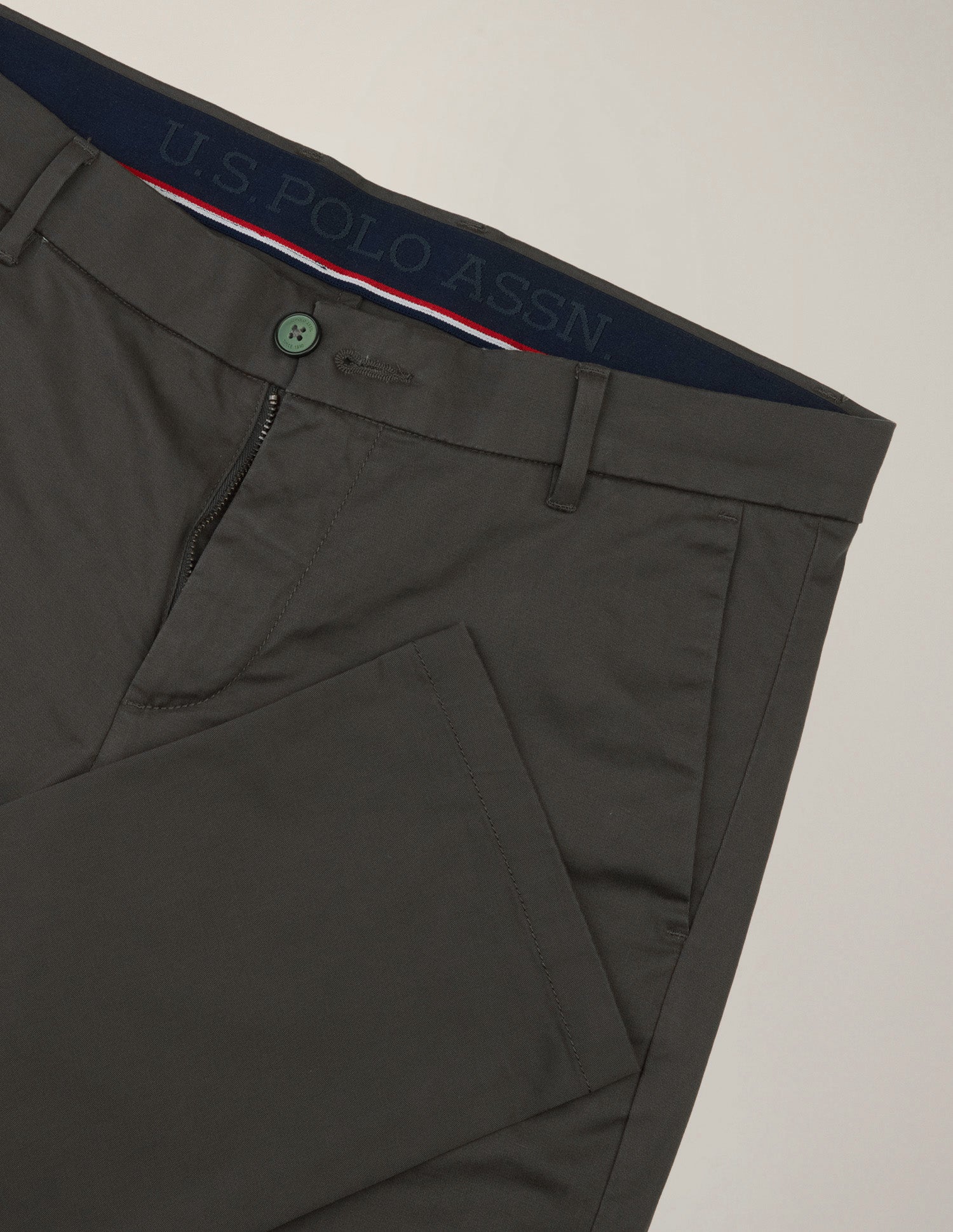 Twill Denver Slim Fit Trousers Dark Olive - U.S. Polo Assn. India | Large