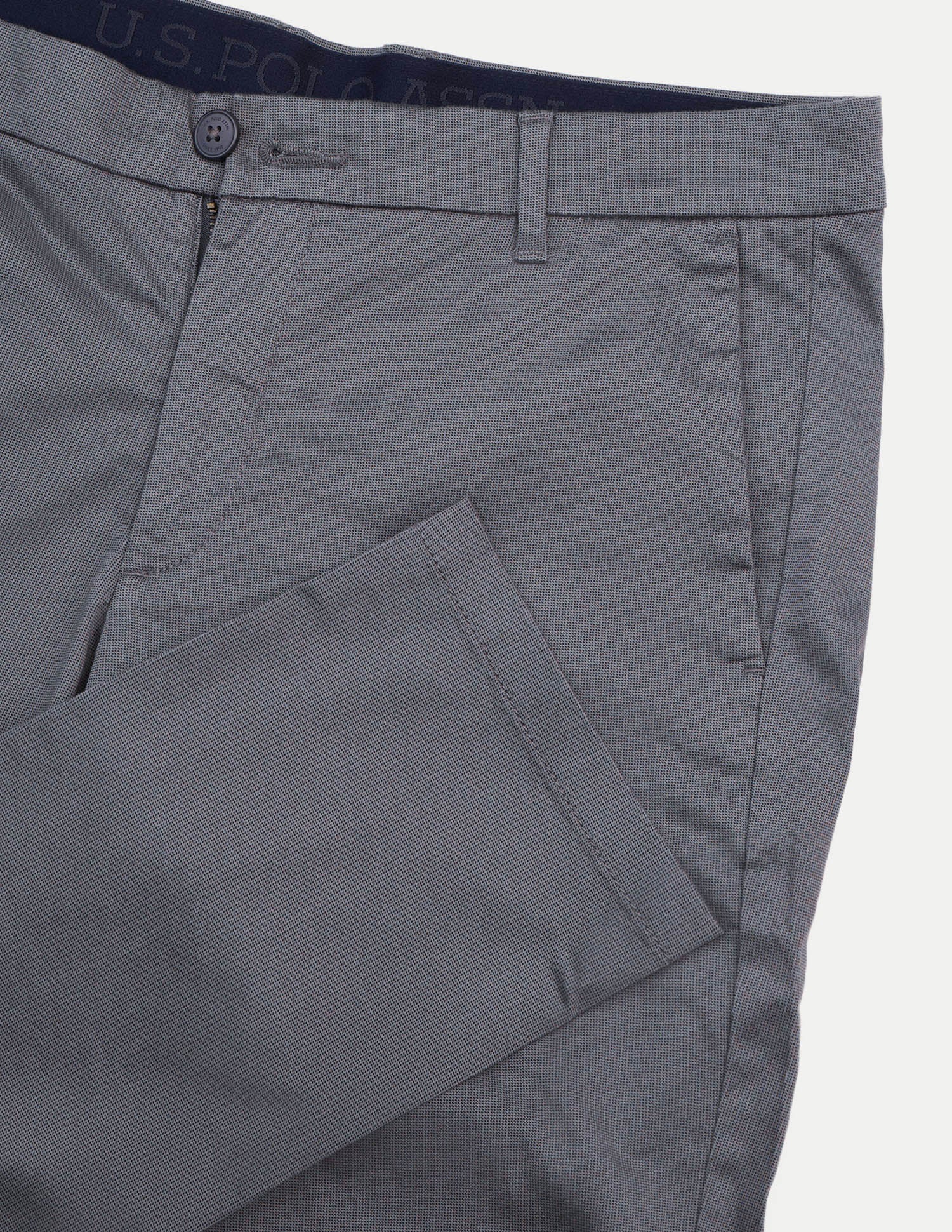 Denver Slim Fit Satin Trousers Dark Grey - U.S. Polo Assn. India | Large