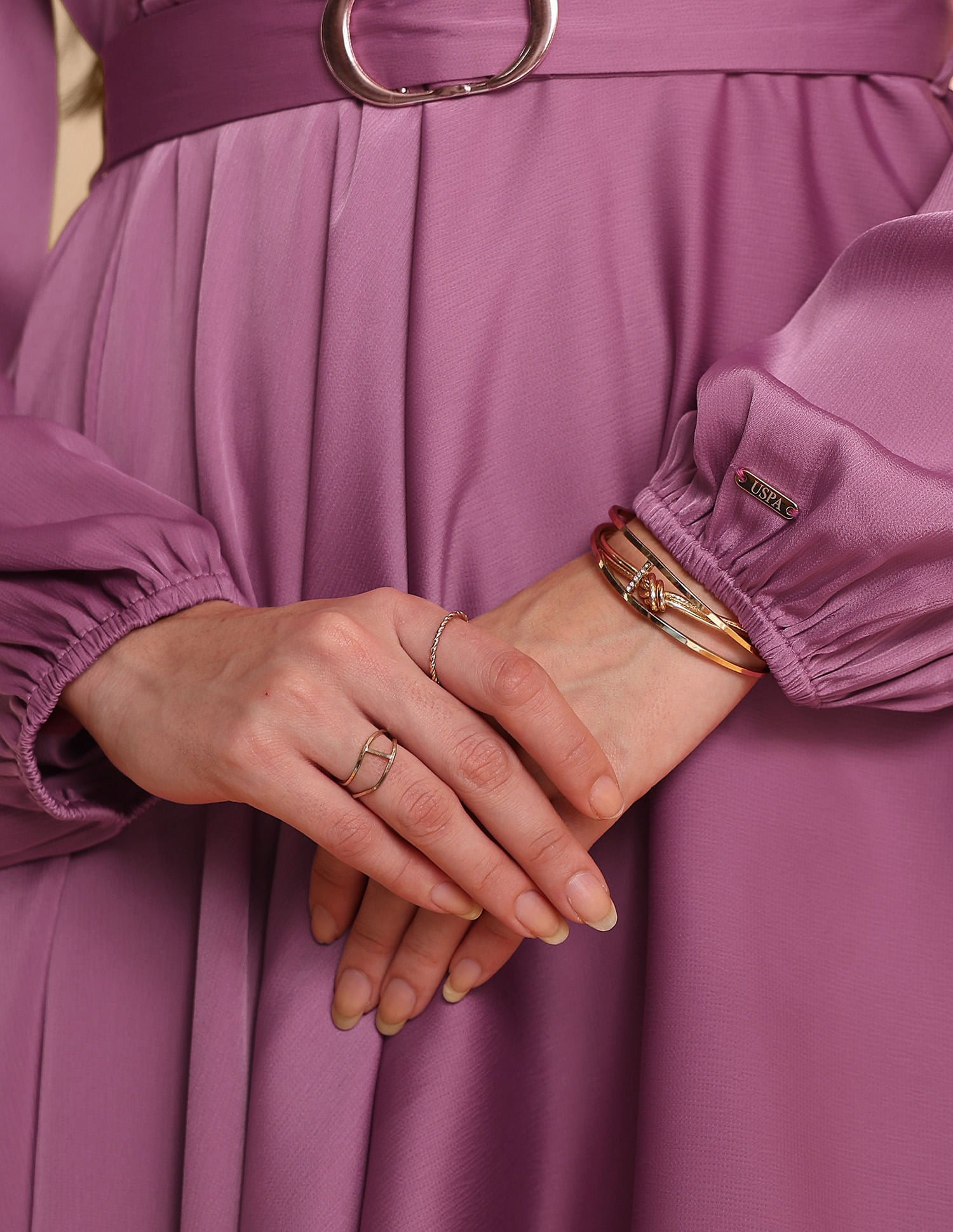 Textured Midi A-Line Dress Dark Purple - U.S. POLO ASSN. | Large