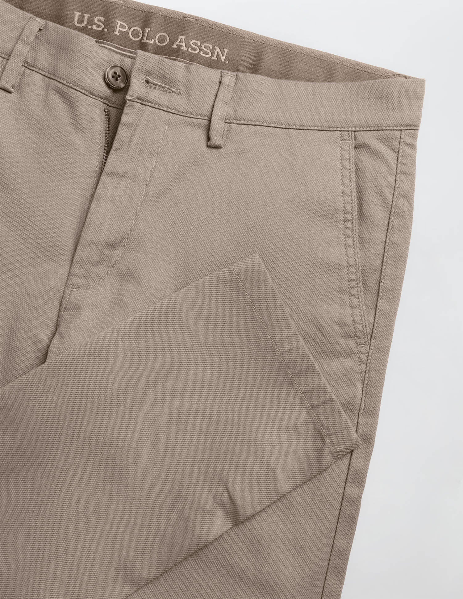 Austin Slim Fit Dobby Trousers Dark Brown - U.S. Polo Assn. India | Large
