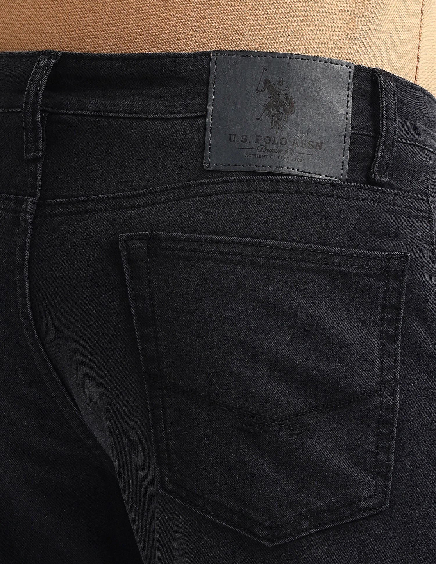 Brandon Slim Tapered Fit Black Jeans Black - U.S. Polo Assn. India | Large