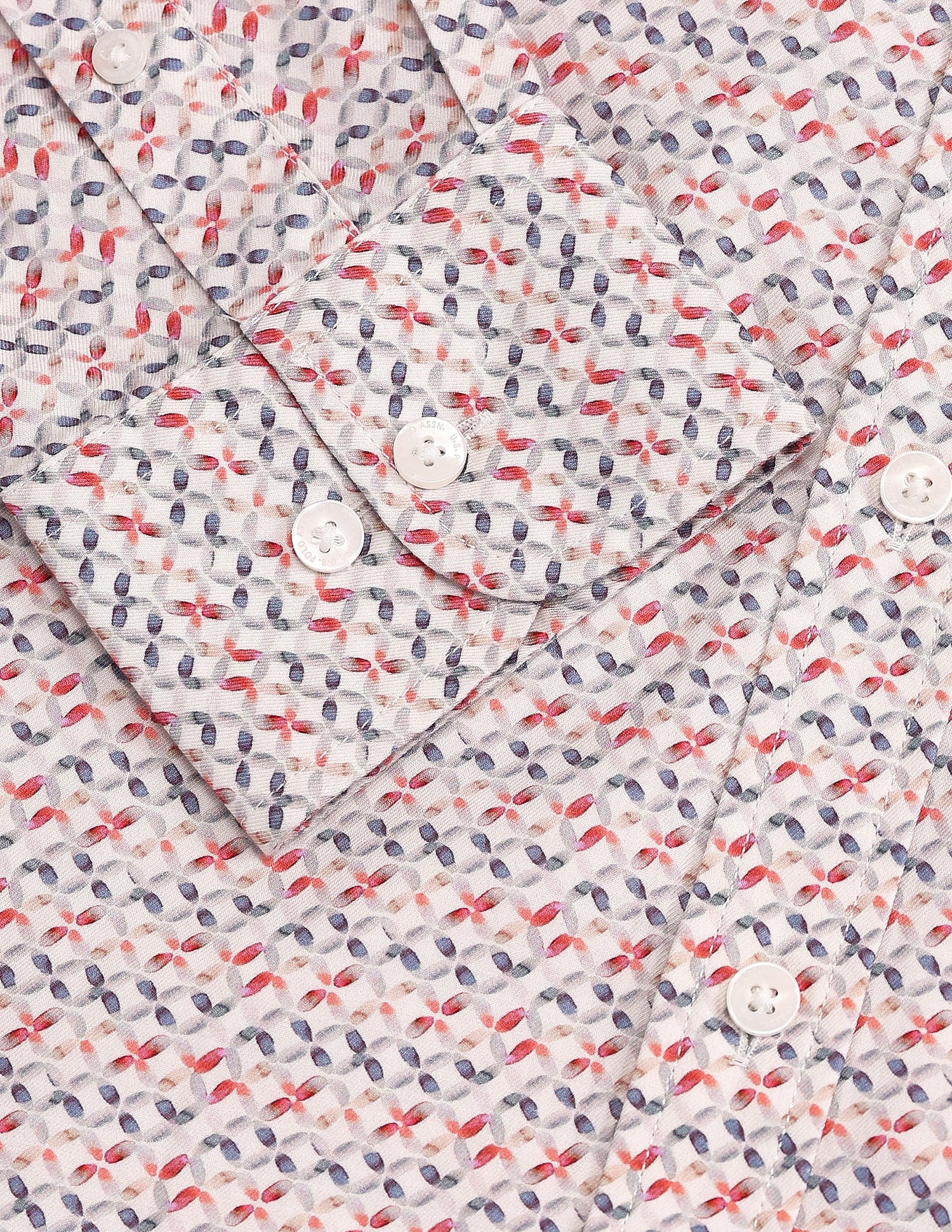 Tailored Fit Geometric Shirt Peach - U.S. Polo Assn. India | Large