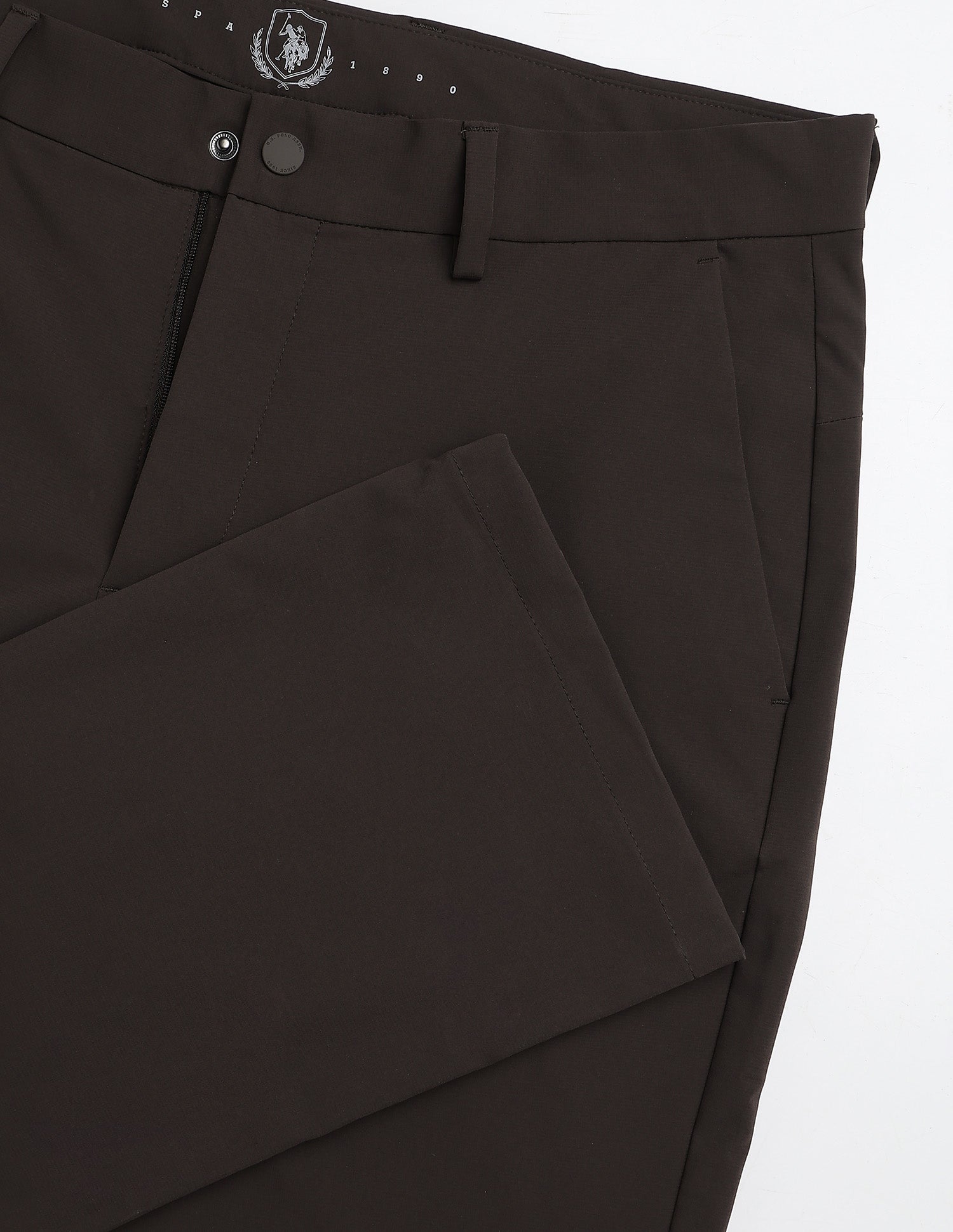 Satin Riley Straight Fit Trousers Choco - U.S. POLO ASSN. | Large