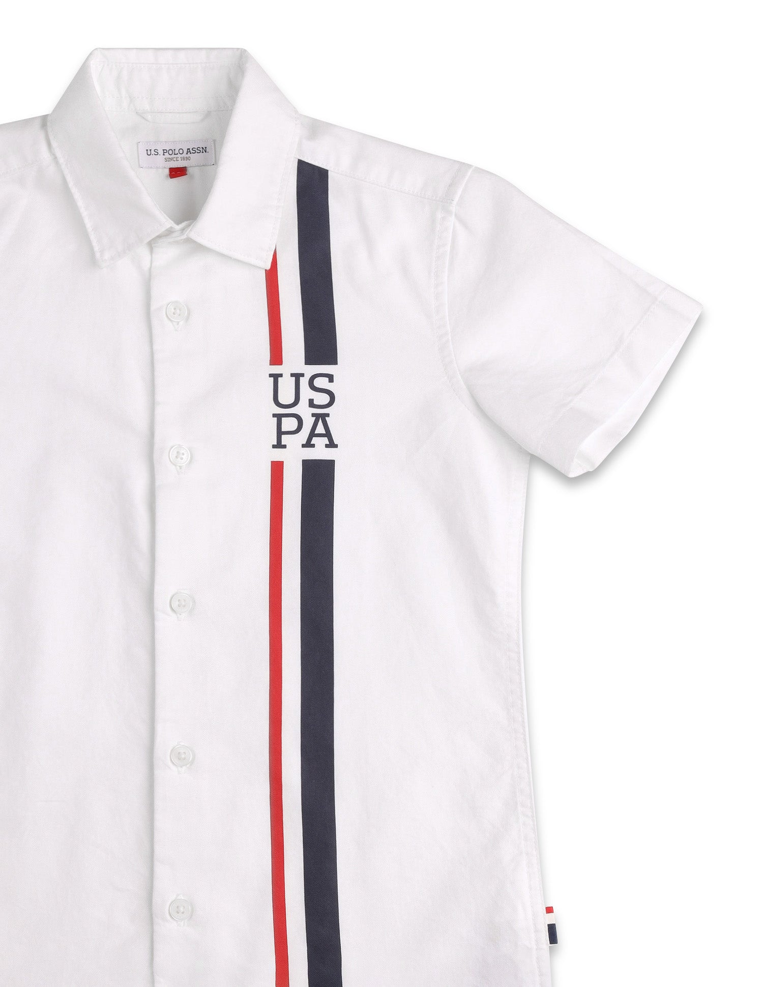 Boys Vertical Striped Oxford Shirt White - U.S. POLO ASSN. | Large