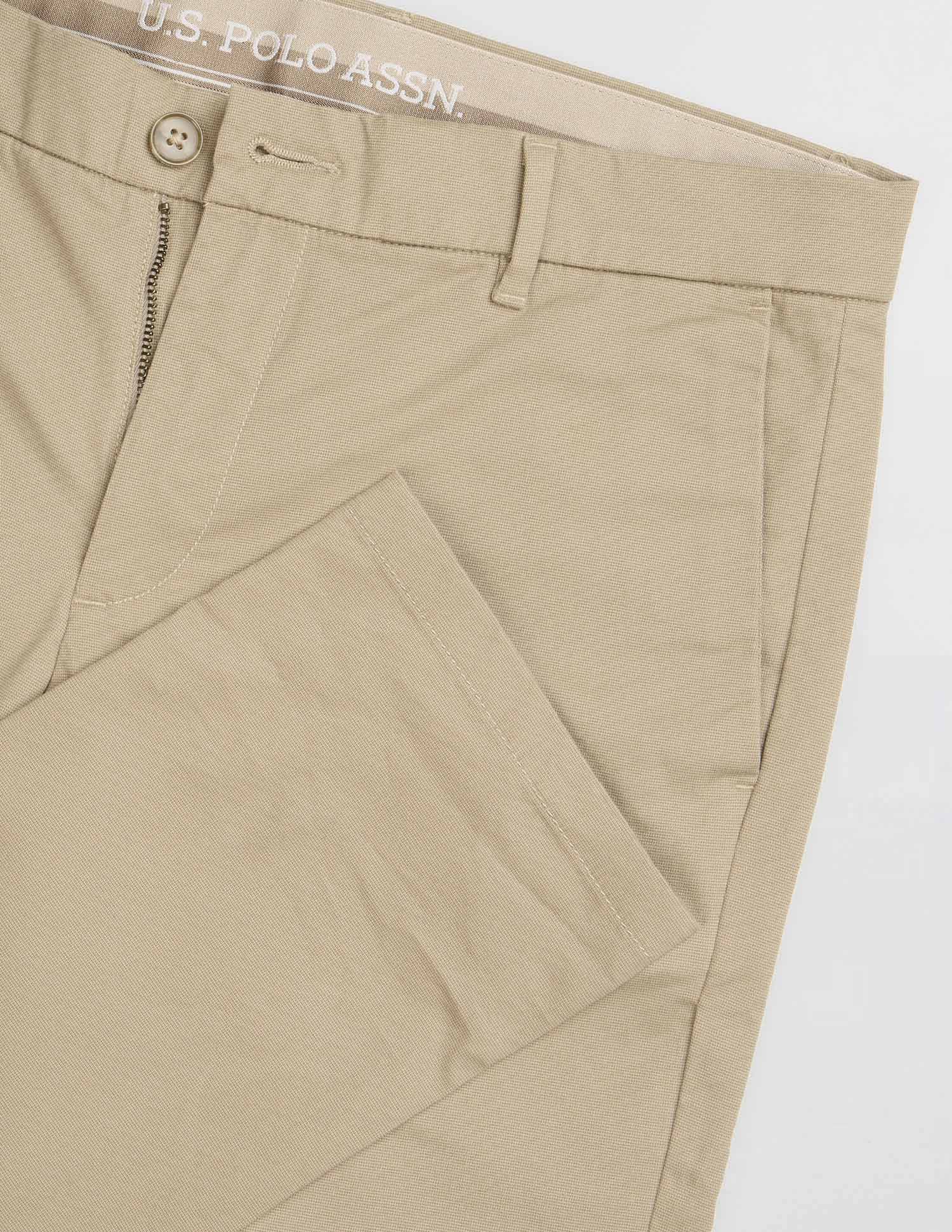Textured Satin Trousers Beige - U.S. POLO ASSN. | Large