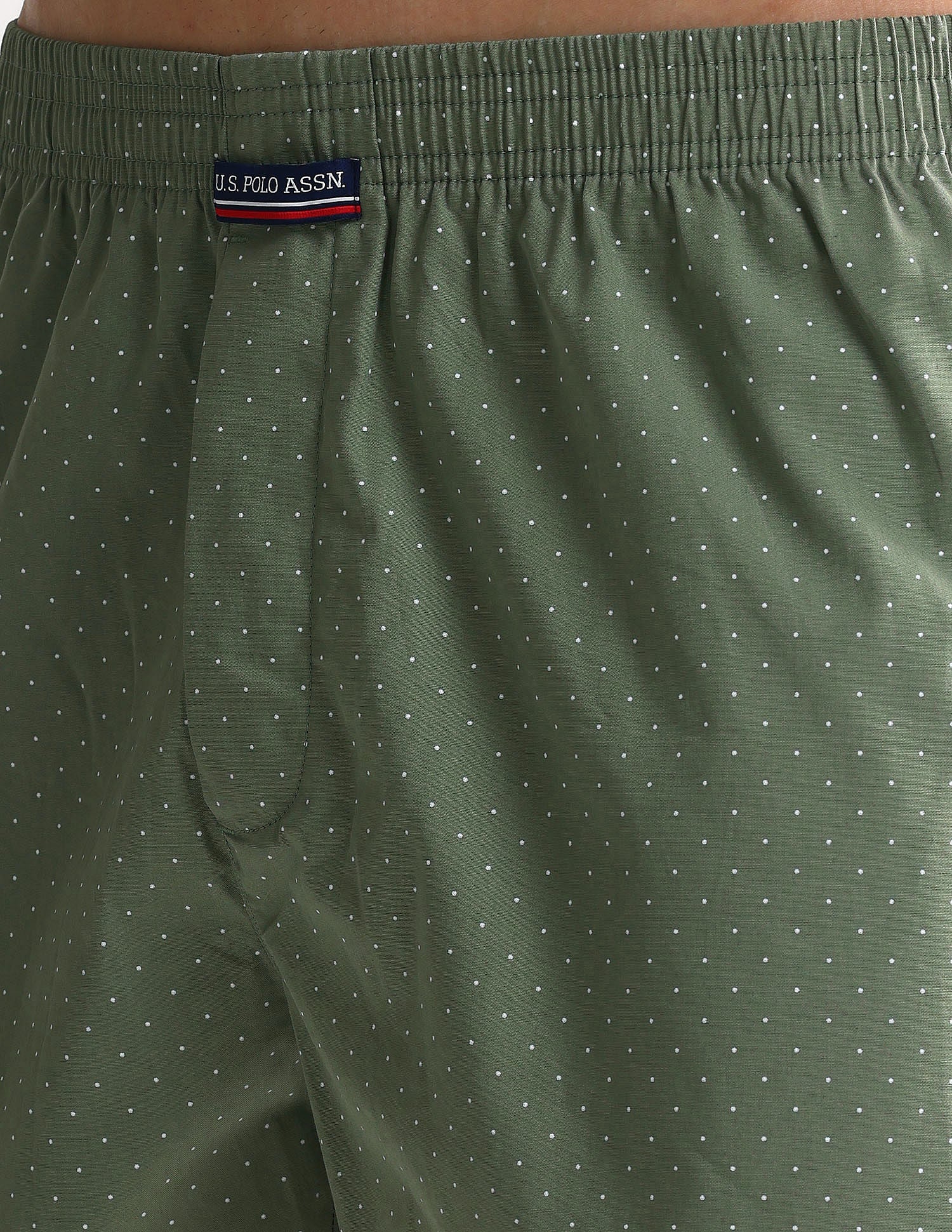 Mid Rise Solid OEX05 Shorts - Pack Of 2 Polka Dot Grey And Grey - U.S. POLO ASSN. | Large