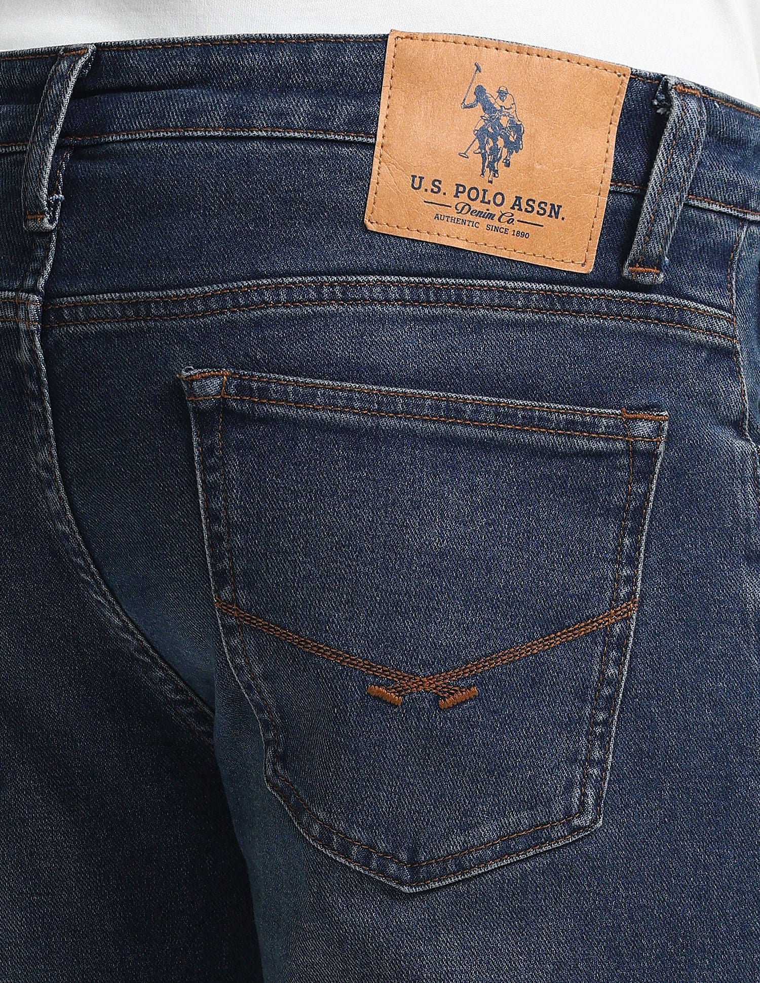 Slim Tapered Fit Blue Jeans Dark-Blue - U.S. Polo Assn. India | Large