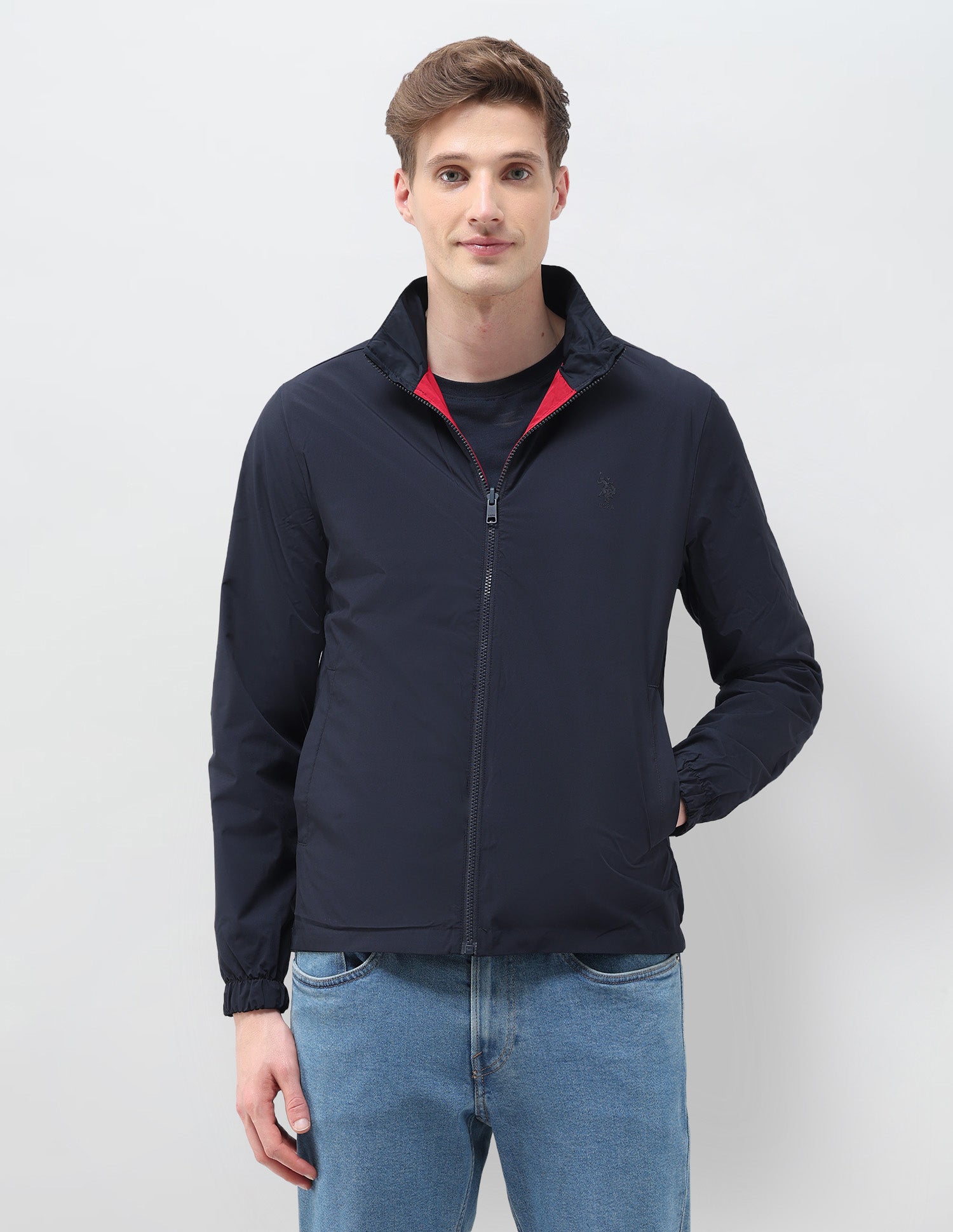 Colour Blocked Windcheater Reversible Jacket Jacket Navy - U.S. POLO ASSN. | Large