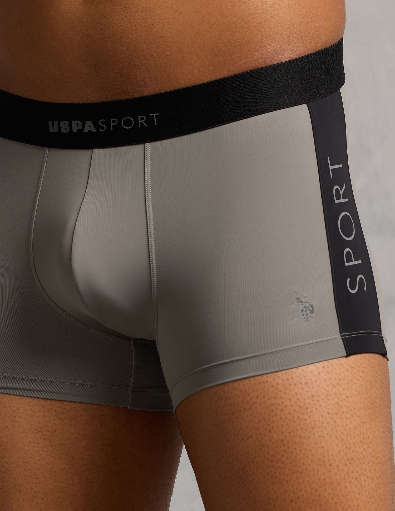 Micro Fibre High Stretch Performance Trunk Grey and Black - U.S. POLO ASSN. | Large