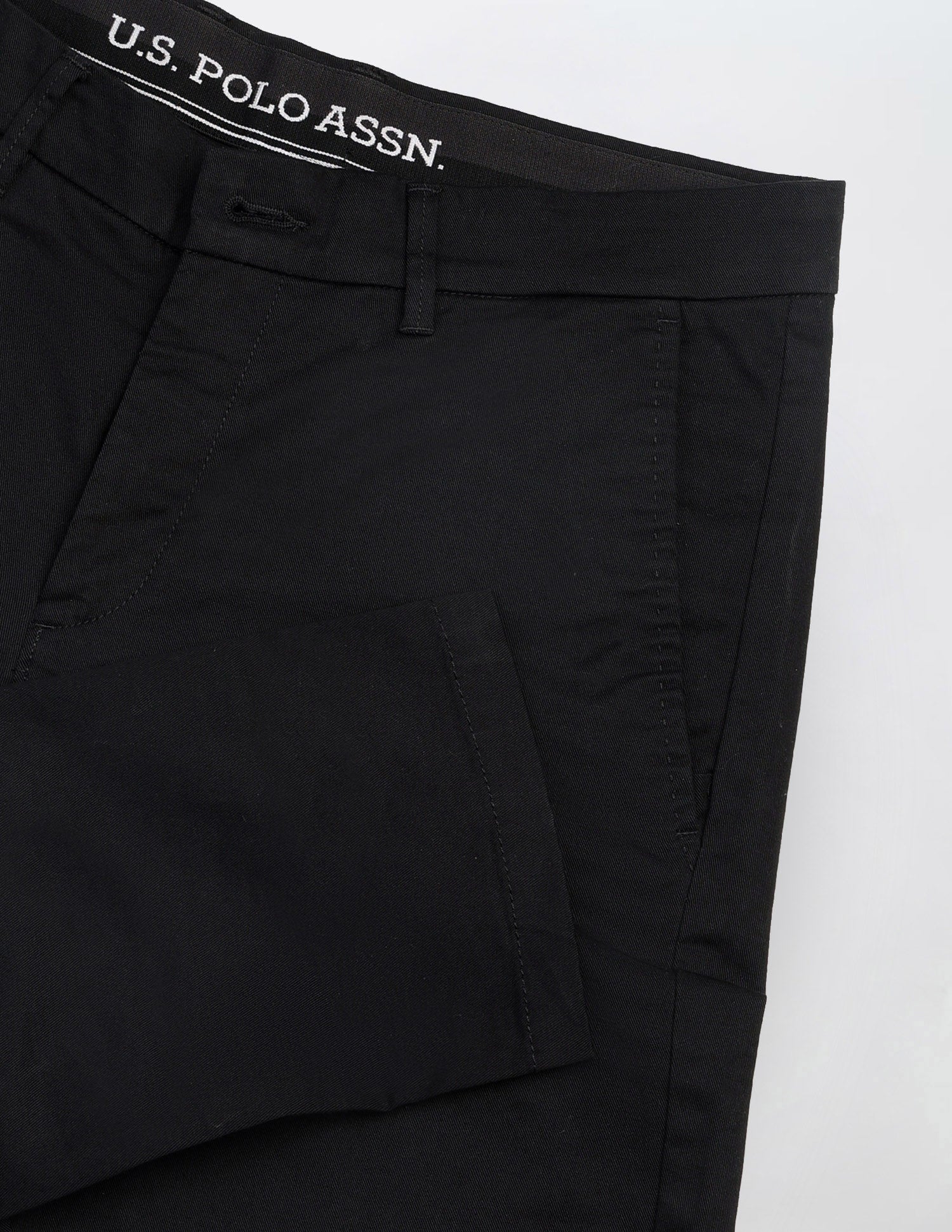 Austin Slim Fit Satin Trousers Black - U.S. Polo Assn. India | Large