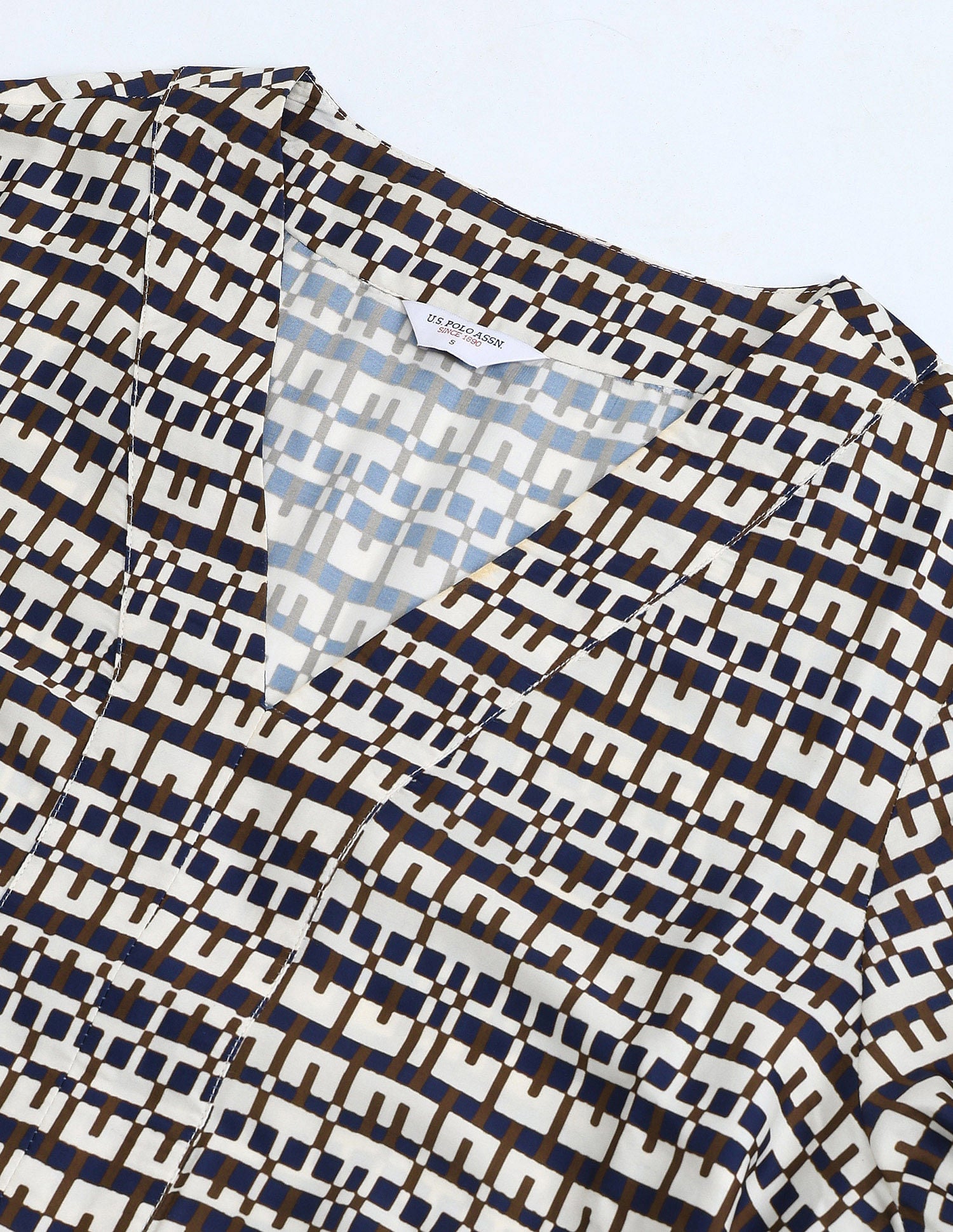 Geometric Print A-Line Dress Multicolour - U.S. POLO ASSN. | Large