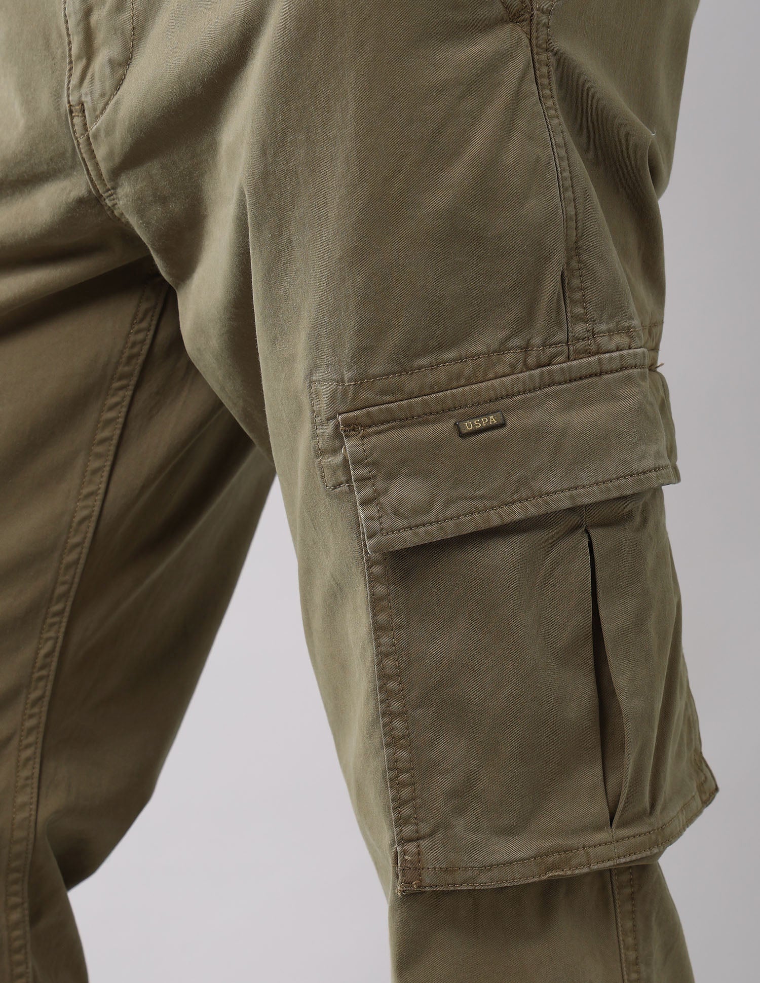 Mid Rise Twill Straight Fit Cargos Tan - U.S. Polo Assn. India | Large