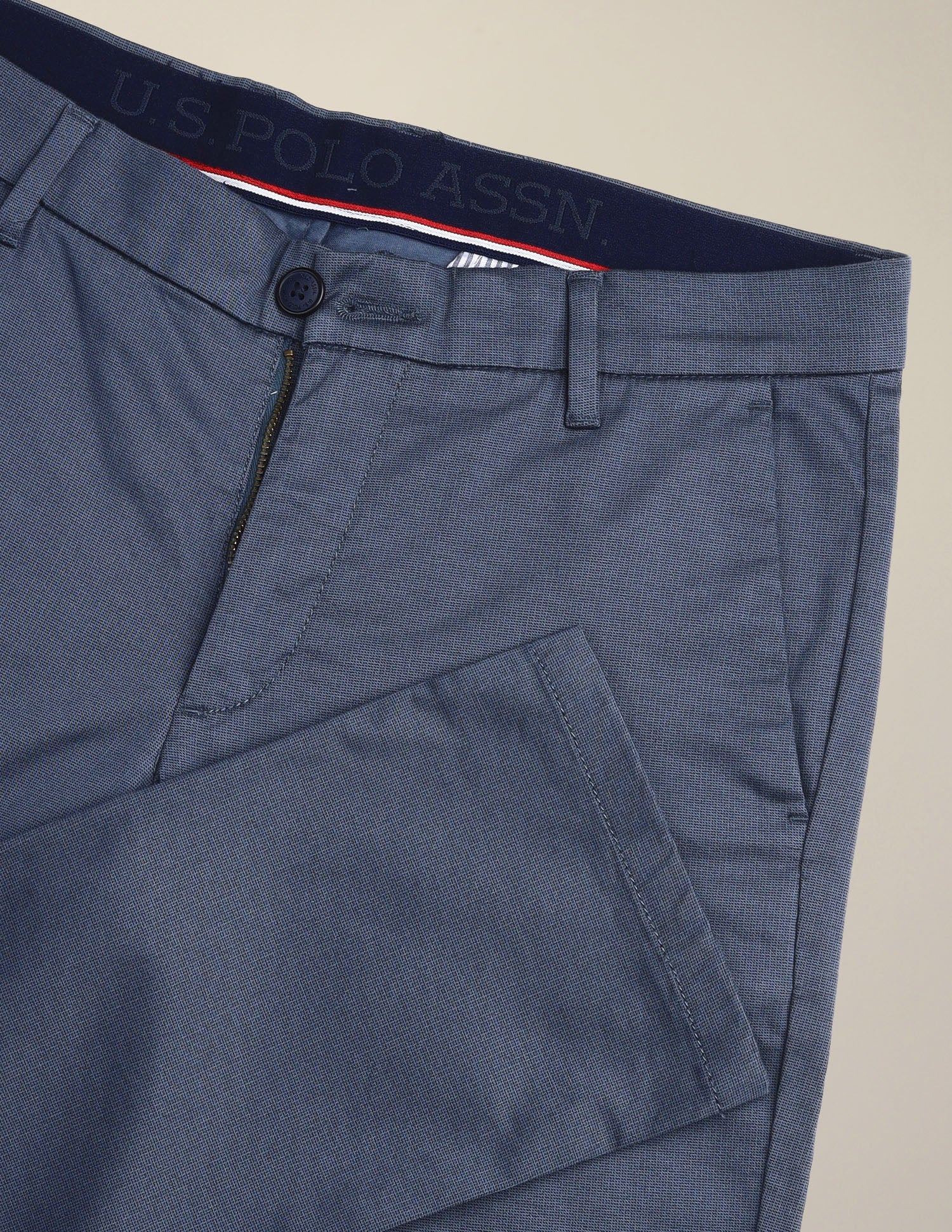 Denver Slim Fit Satin Trousers Navy - U.S. Polo Assn. India | Large