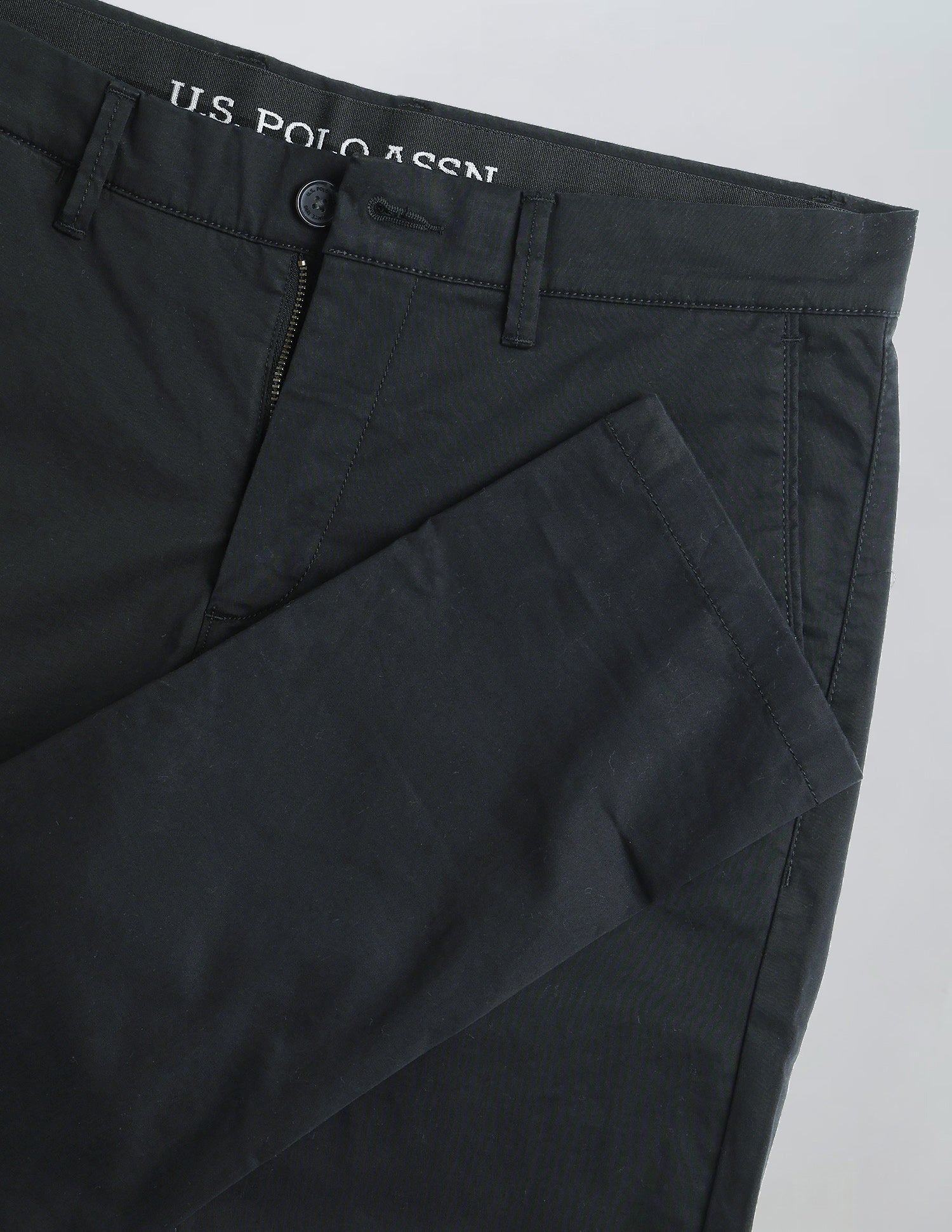 Austin Slim Fit Satin Trousers Black - U.S. Polo Assn. India | Large
