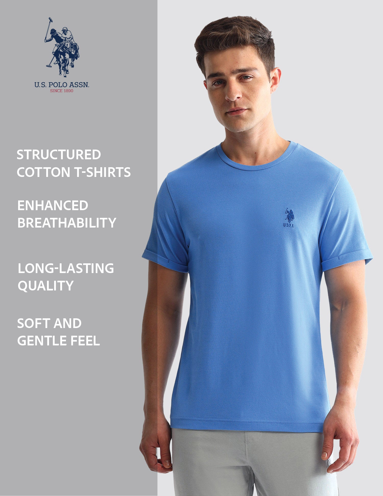 Solid Comfort Fit Loungewear T-Shirt Mirage Gray - U.S. POLO ASSN. | Large