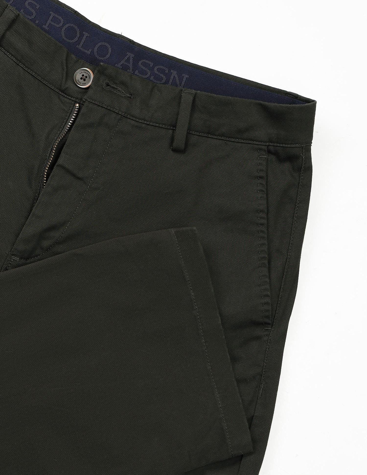 Solid Riley Straight Fit Twill Trousers Olive - U.S. POLO ASSN. | Large