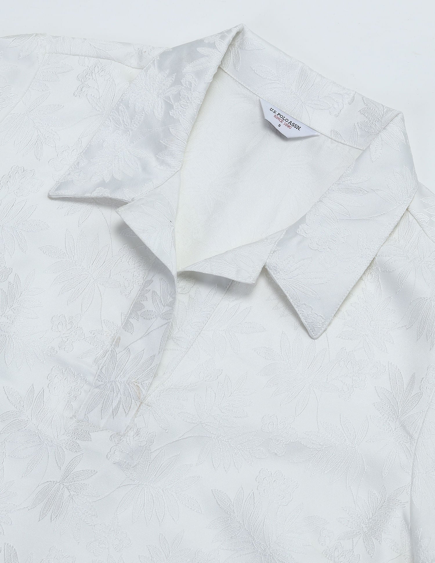 Polo Collar Jacquard Shift Dress White - U.S. POLO ASSN. | Large