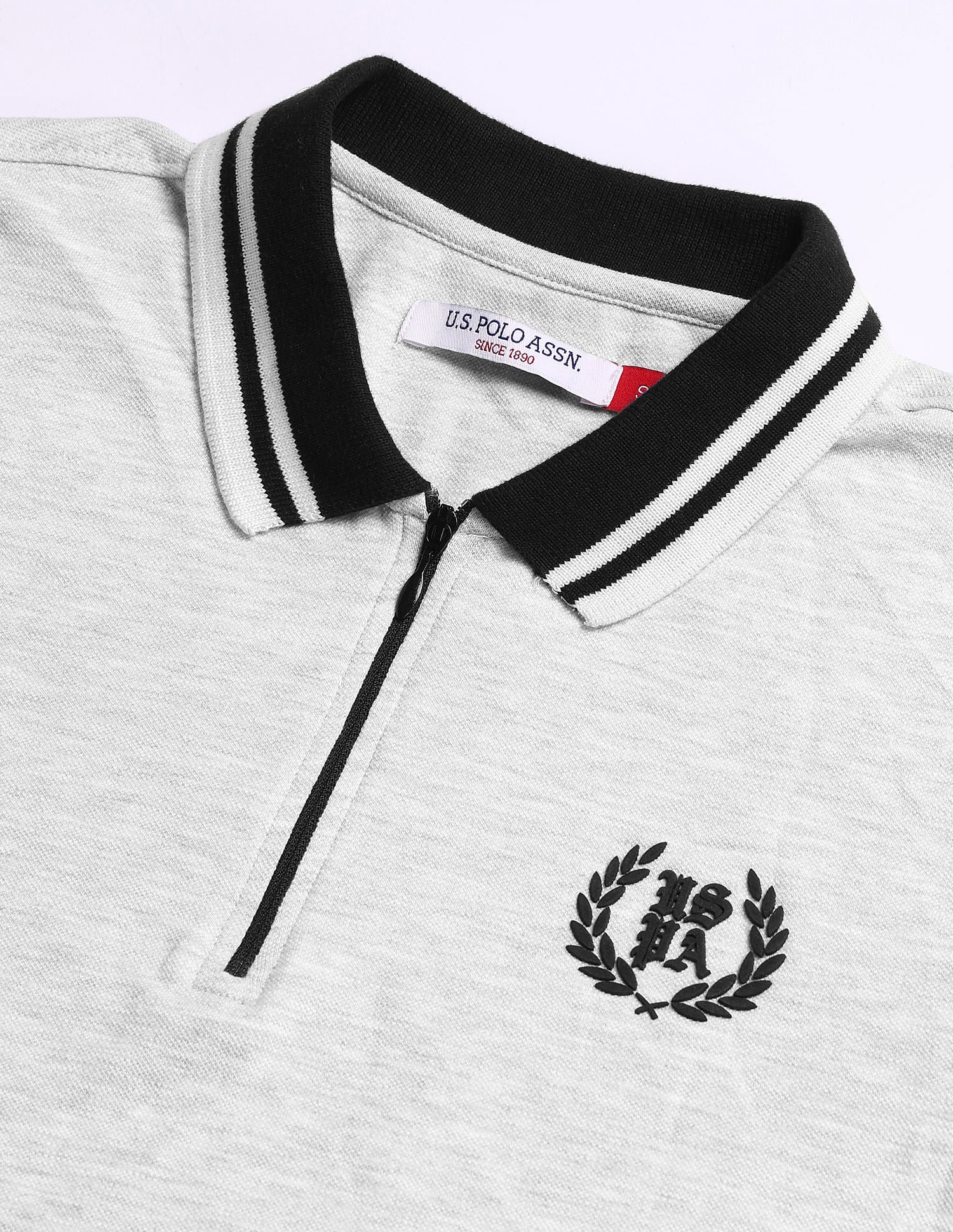 Regular Fit Solid Polo Shirt Grey - U.S. POLO ASSN. | Large