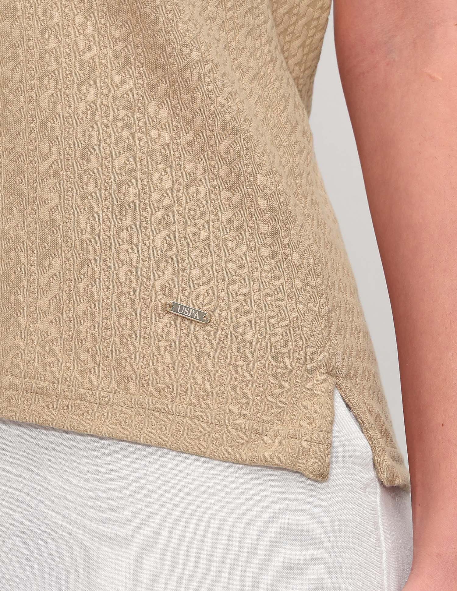 Regular Fit Textured Polo Shirt Light Brown - U.S. Polo Assn. India | Large
