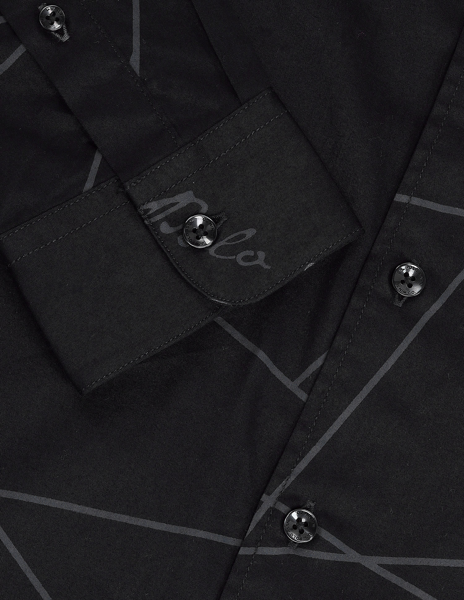 Slim Fit Typography Shirt Black - U.S. Polo Assn. India | Large