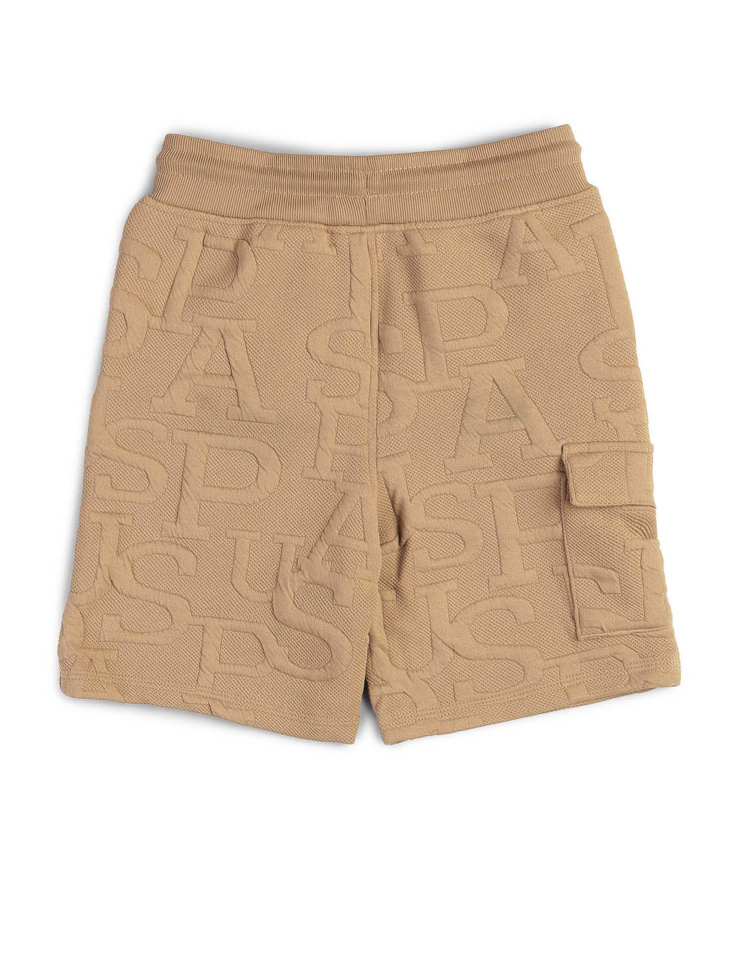 Boys Brand Embossed Regular Fit Shorts Light Brown - U.S. POLO ASSN. | Large
