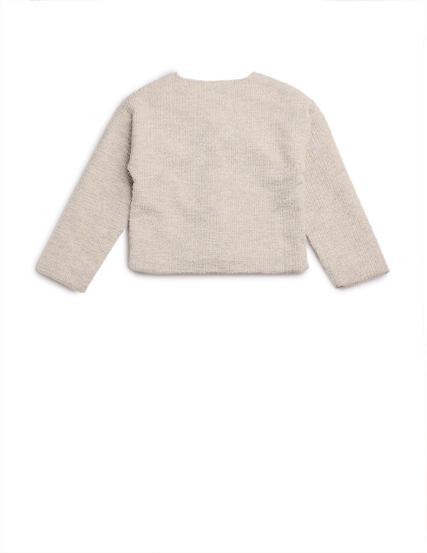 Girls Textured Boxy Fit Jacket Off White - U.S. POLO ASSN. | Large