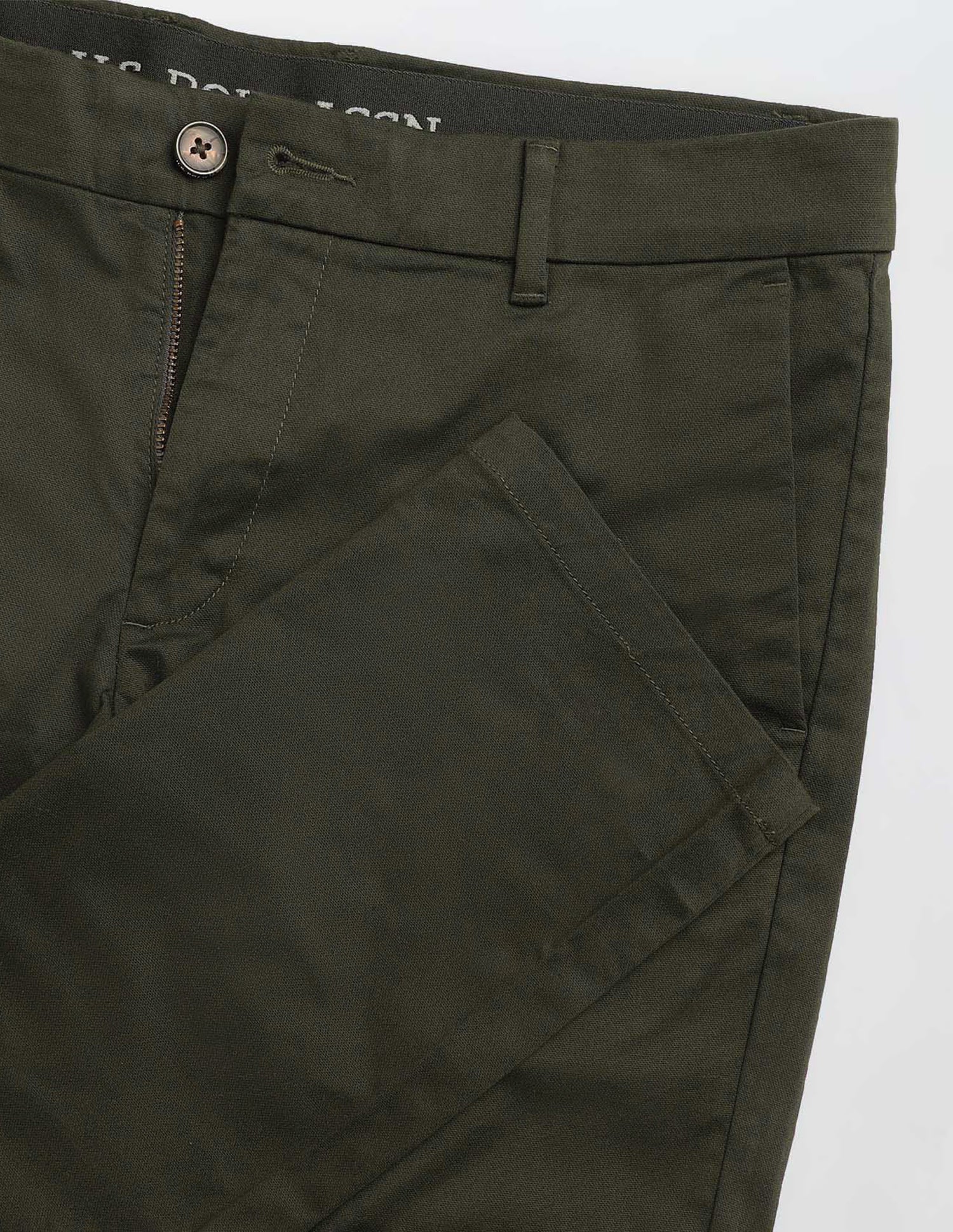 Denver Slim Fit Dobby Trousers Dark Olive - U.S. Polo Assn. India | Large