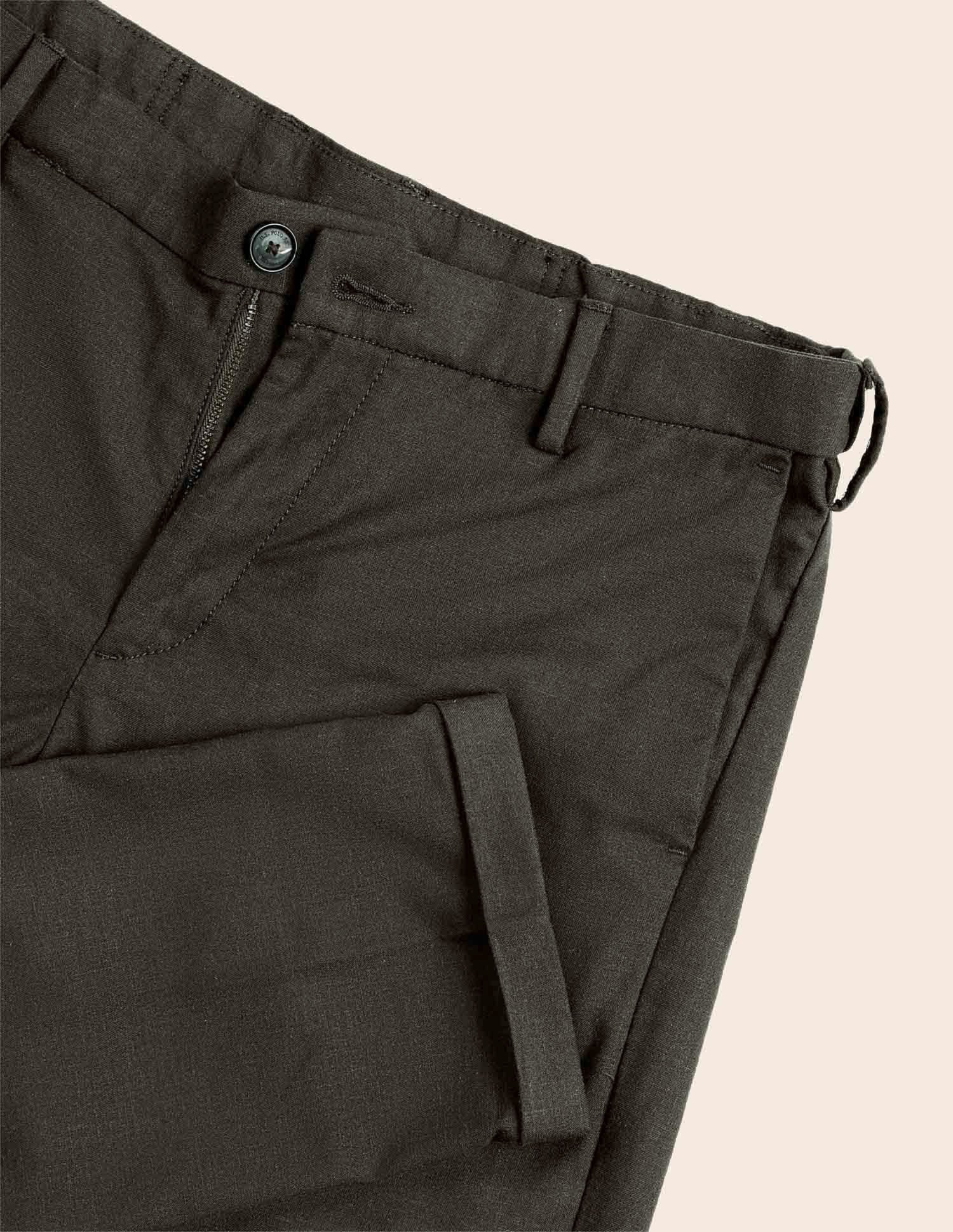 Austin Slim Fit Solid Trousers Olive - U.S. Polo Assn. India | Large