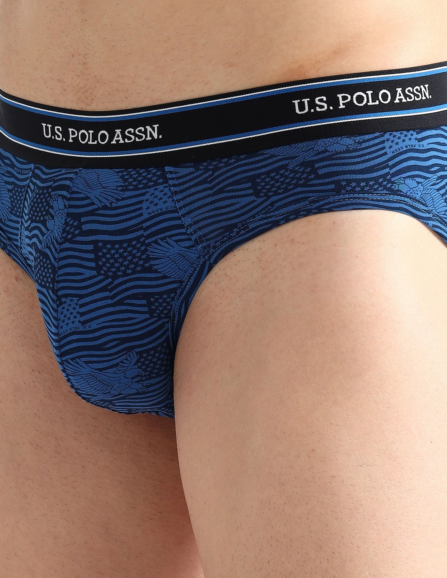 Elasticized Waist Printed I615 Briefs - Pack Of 2 Navy and Fedral Blue - U.S. POLO ASSN. | Large