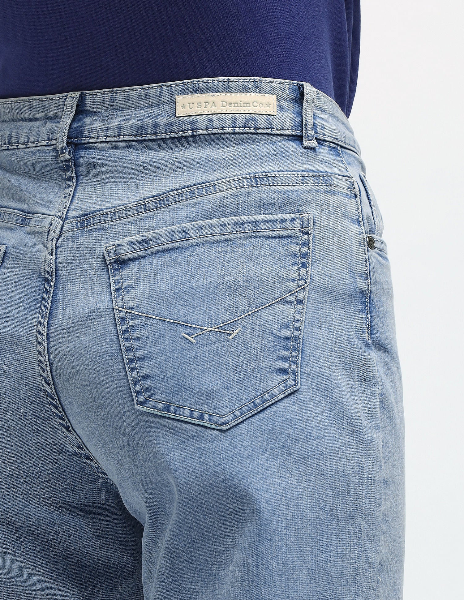 Wideleg High Rise Jeans Blue - U.S. Polo Assn. India | Large