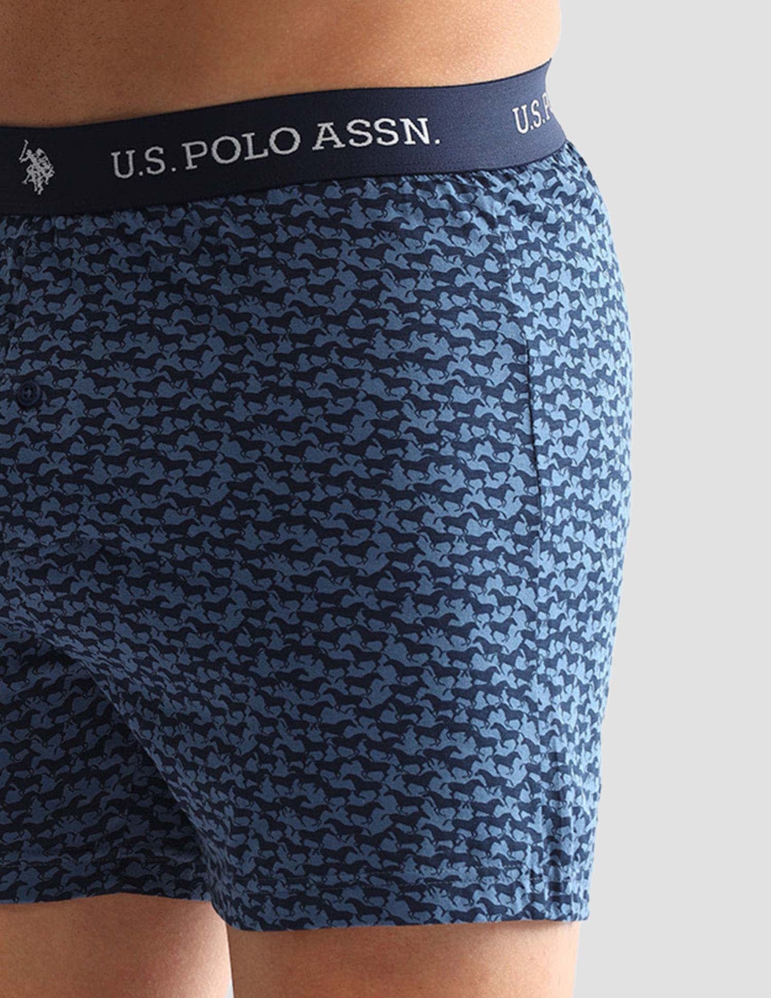 Printed Cotton OEX09 Boxers - Pack Of 2 Navy and Black - U.S. POLO ASSN. | Large