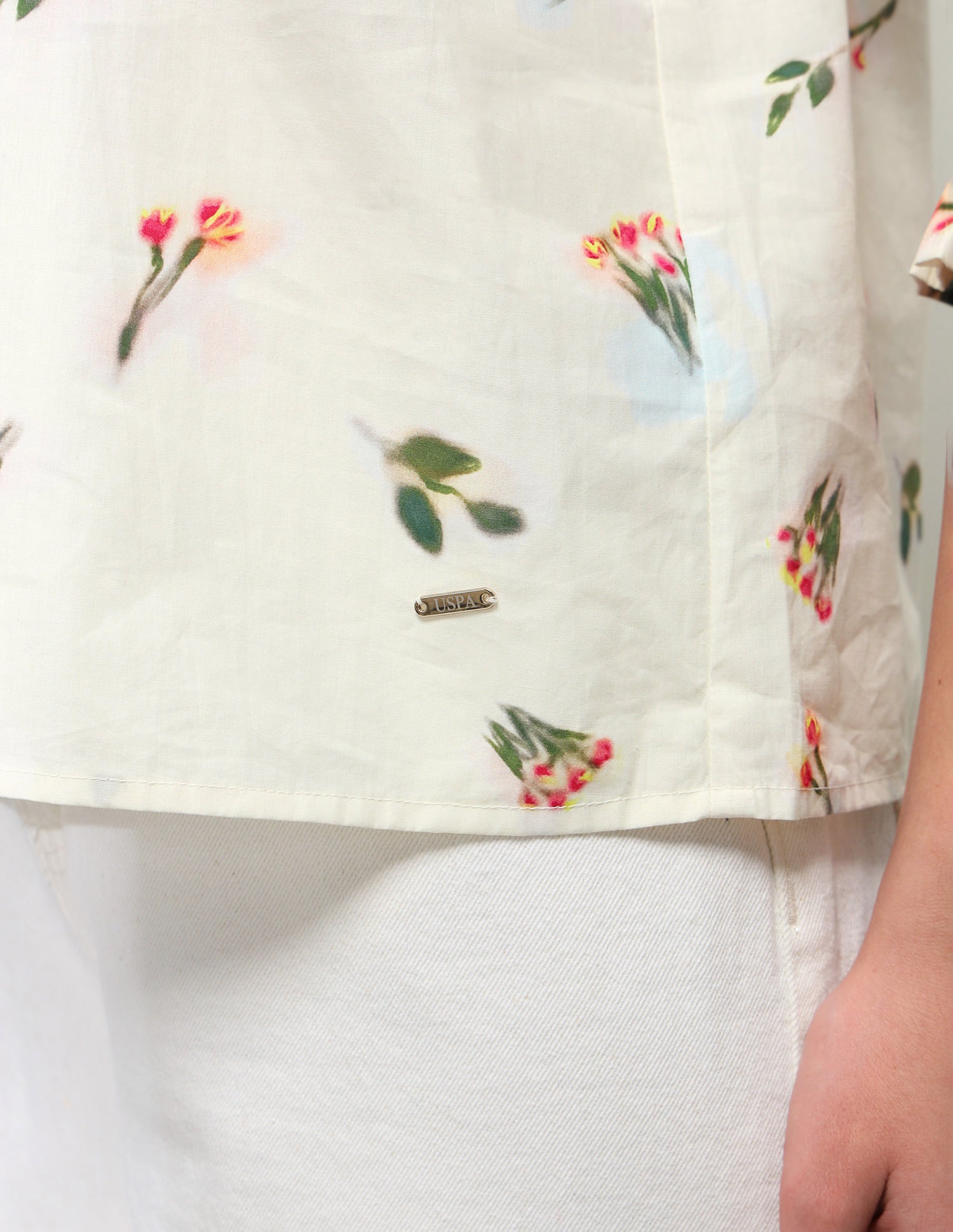 Smocking Floral Printed Top Off White - U.S. Polo Assn. India | Large
