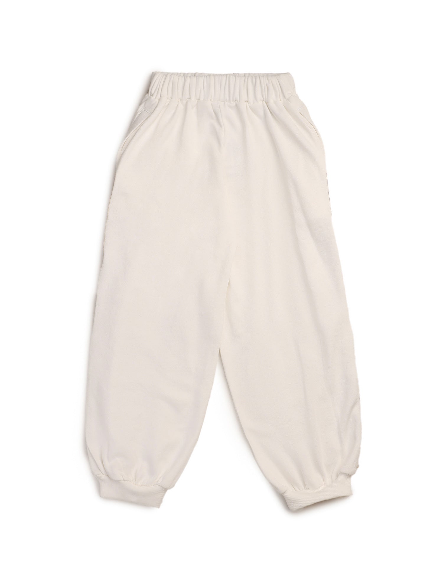 Girls Solid Brand Tape Joggers Off White - U.S. POLO ASSN. | Large