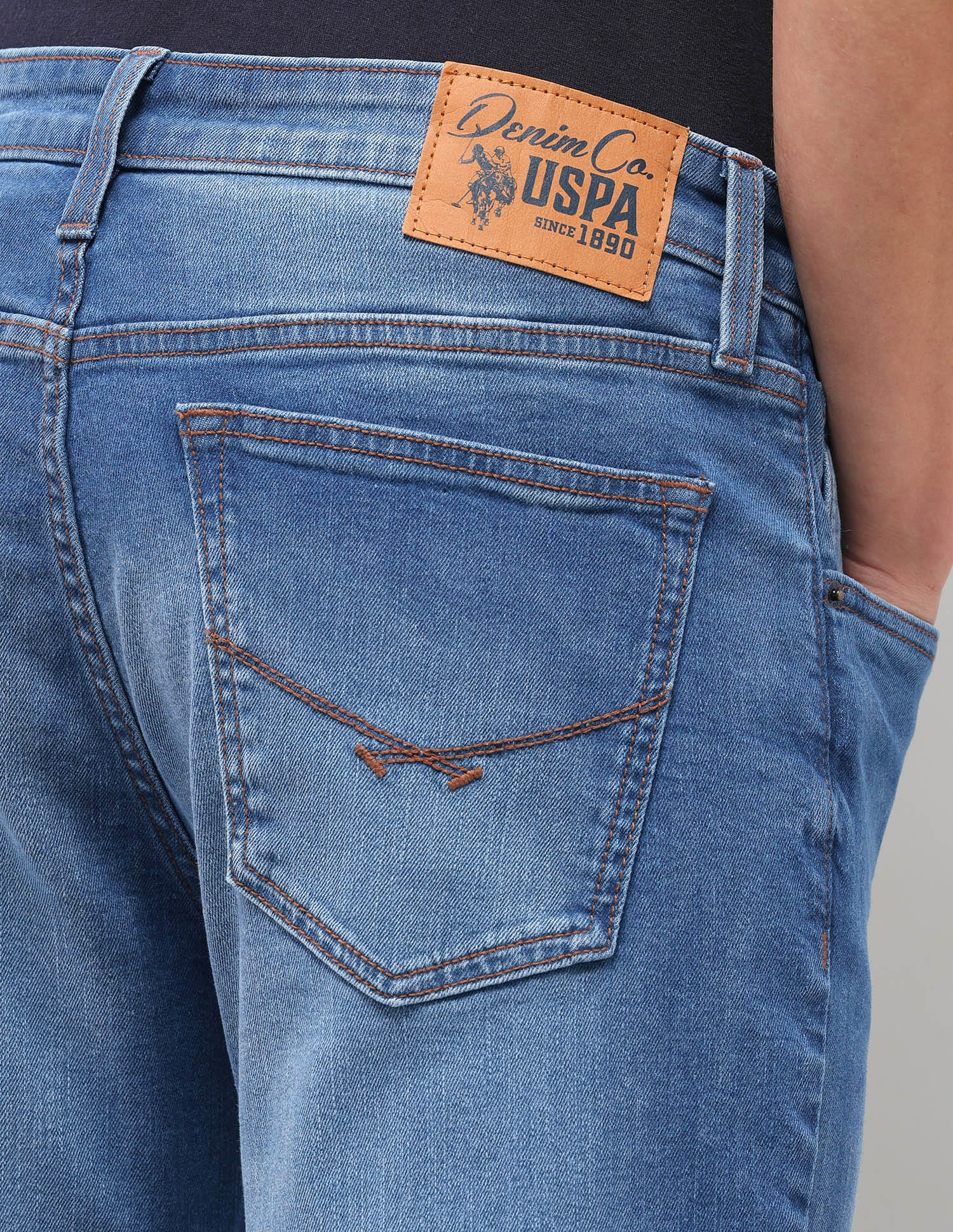 Solid Slim Fit Jeans Blue - U.S. Polo Assn. India | Large