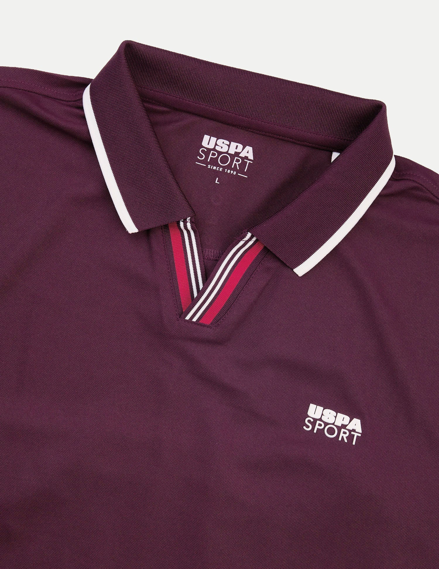 Solid Regular Fit Active Polo Shirt Burgundy - U.S. Polo Assn. India | Large