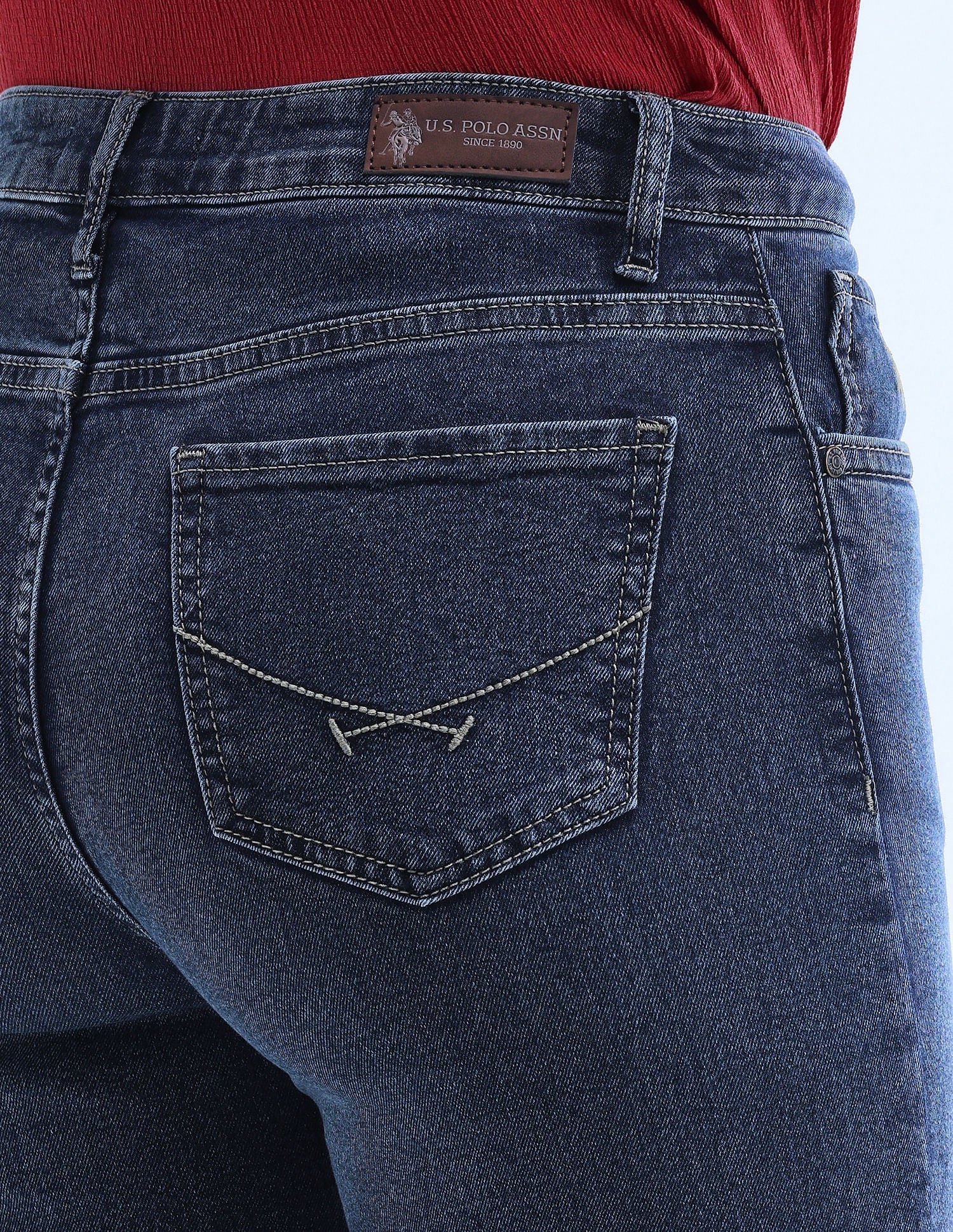 High Rise Extreme Flare Jeans Dark Blue - U.S. POLO ASSN. | Large